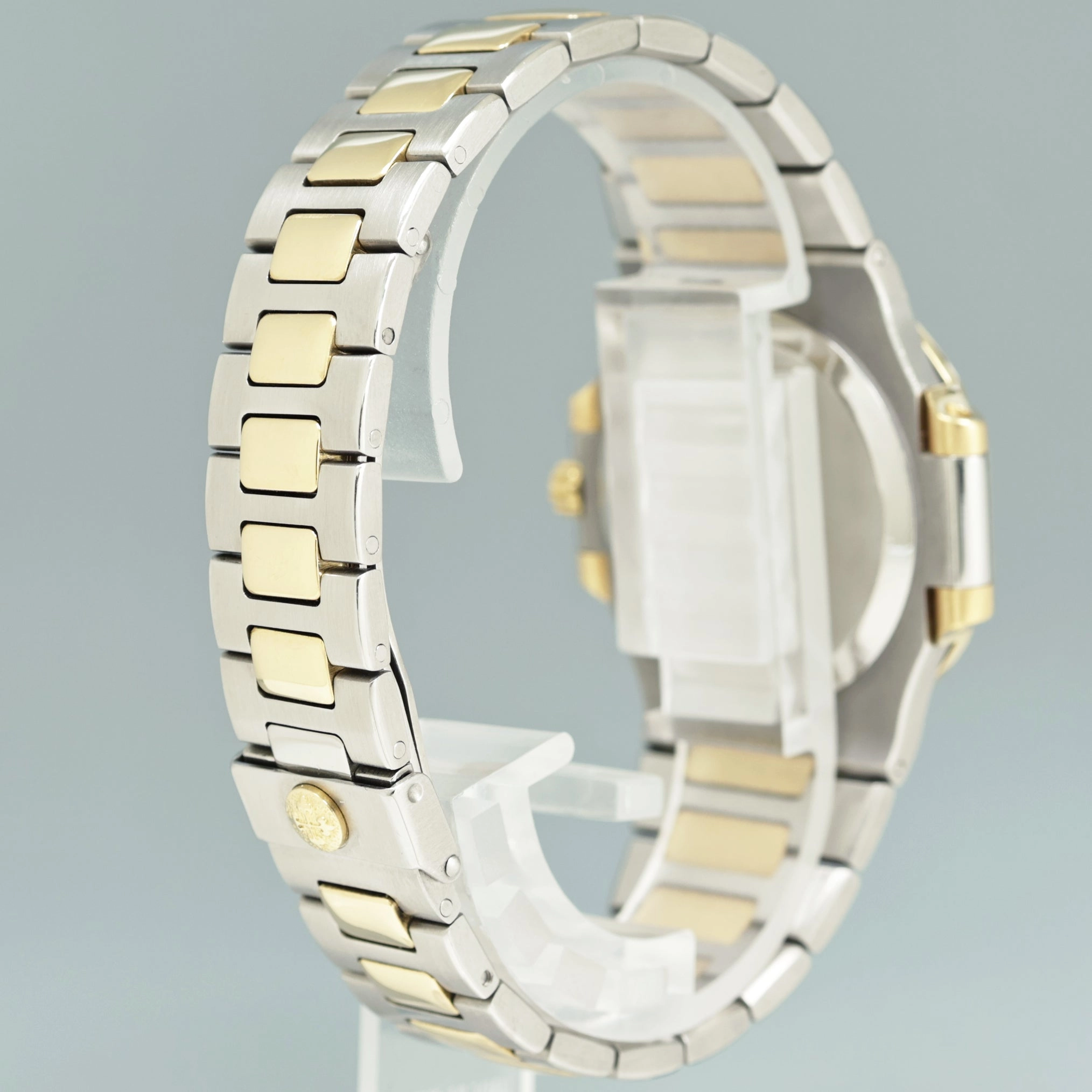 1997 MINT PAPERS Patek Philippe 37mm 3800 Nautilus White Yellow Gold Two Tone Watch