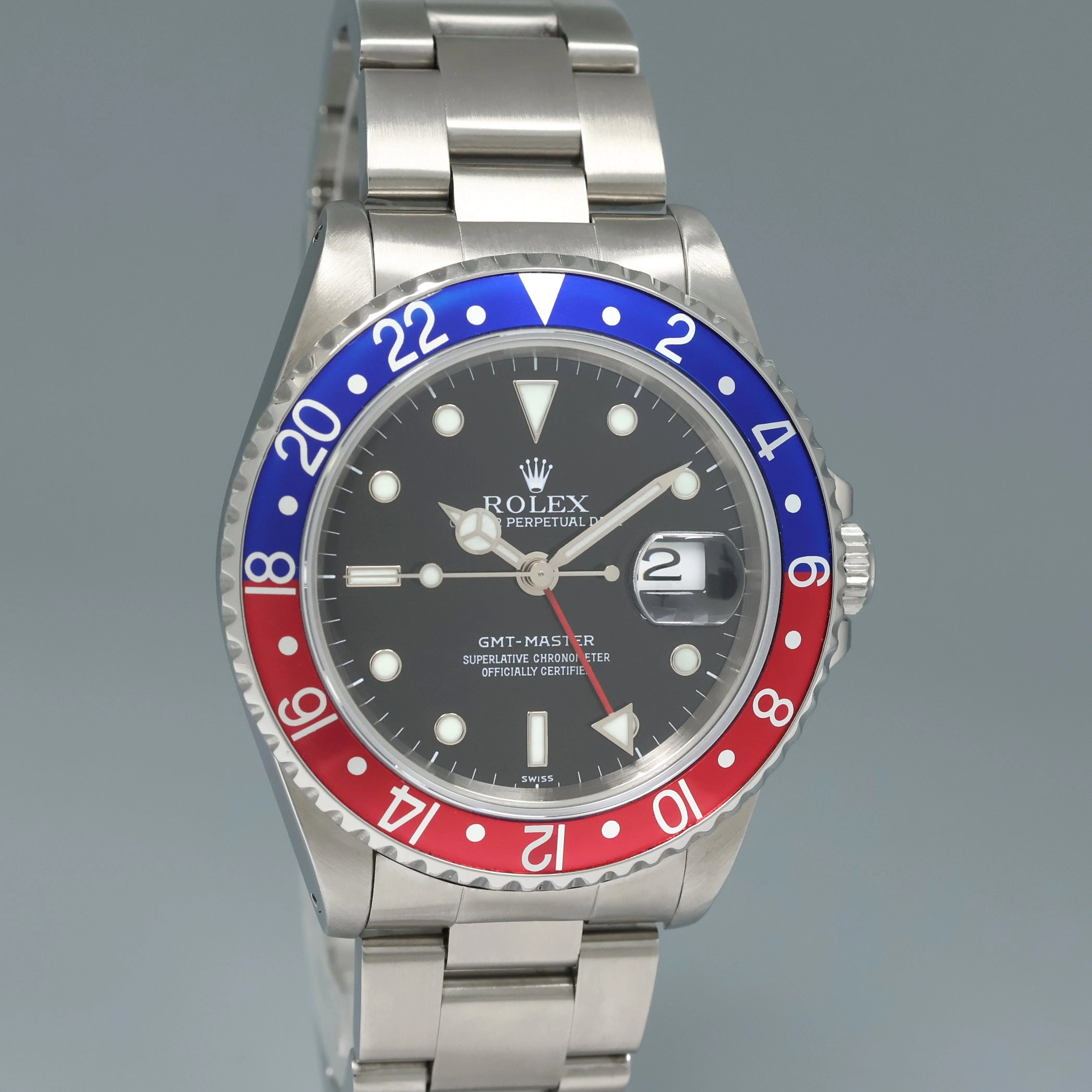1999 MINT Rolex GMT-Master Pepsi 40mm Blue Red Steel 16700 Watch Box