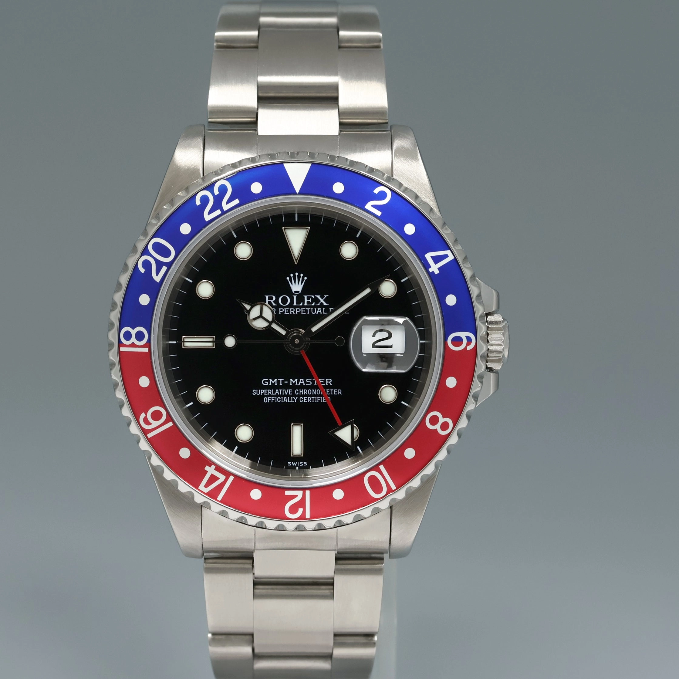 1999 MINT Rolex GMT-Master Pepsi 40mm Blue Red Steel 16700 Watch Box
