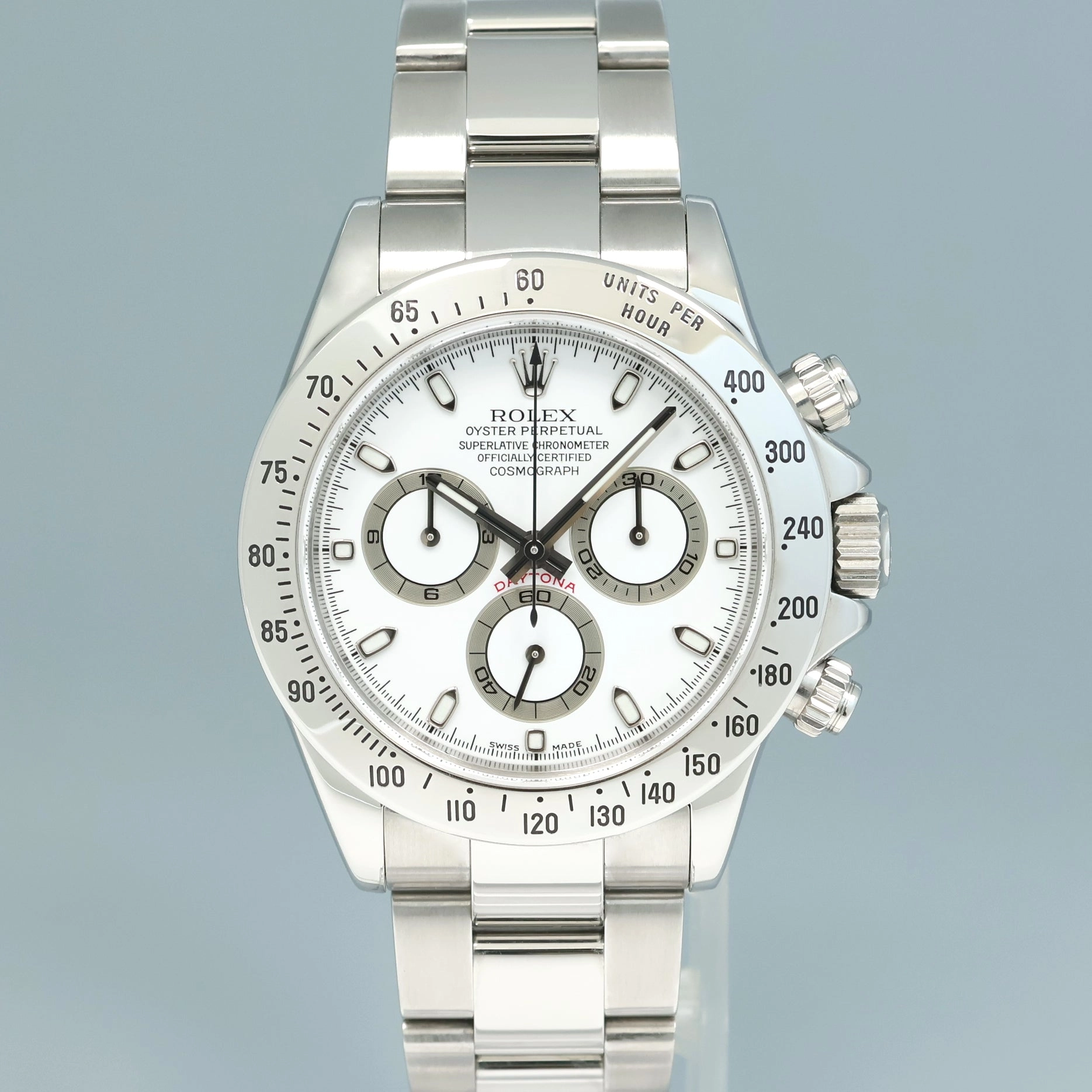 2001 MINT Rolex Daytona 116520 White Dial Chronograph Steel 40mm Watch Box