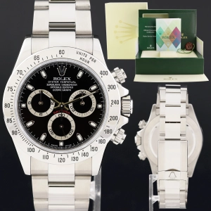 2003 MINT PAPERS Rolex Daytona 116520 Black Steel Cosmograph Watch Box