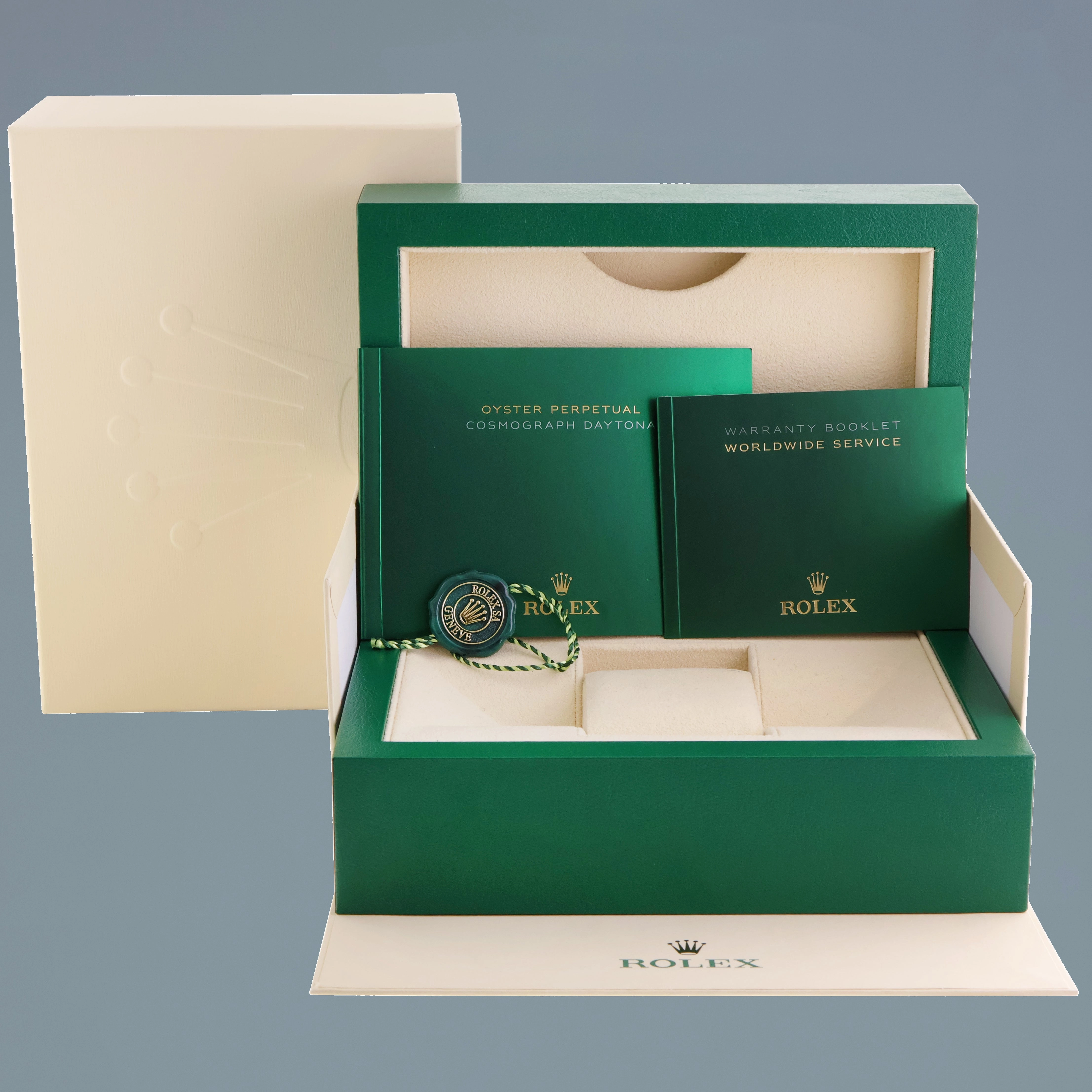 2007 MINT Rolex Daytona 116528 Blue Arabic Racing 40mm Chrono Yellow Gold Watch Box
