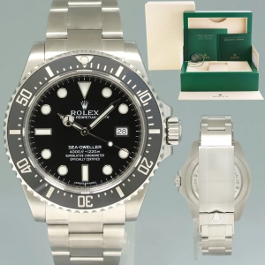 2015 MINT Rolex 116600 Seadweller SDK4 4000 Steel Black 40mm Ceramic Dive Watch