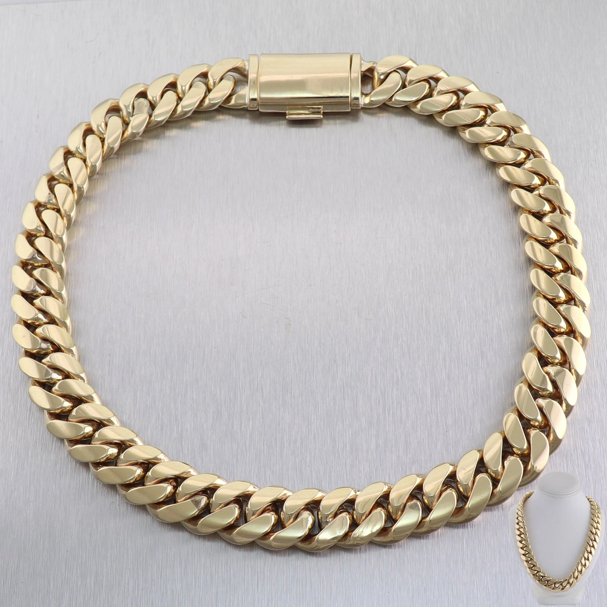 551g Men's 14k Yellow Gold Solid Cuban Chain Link 21" Necklace