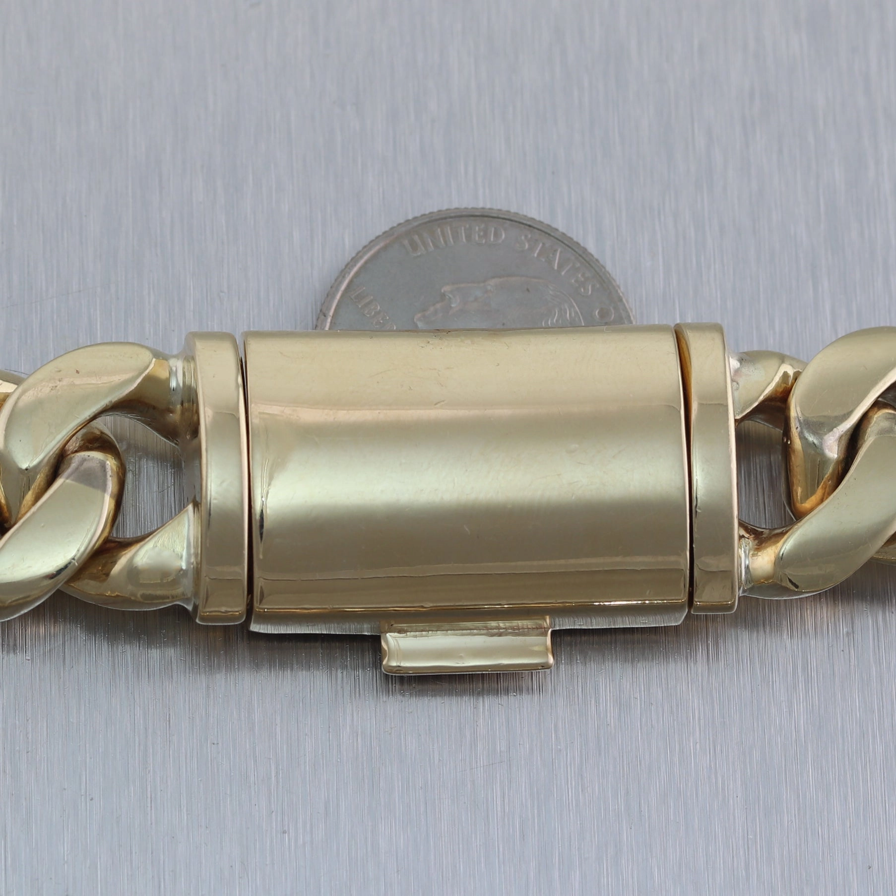 551g Men's 14k Yellow Gold Solid Cuban Chain Link 21" Necklace