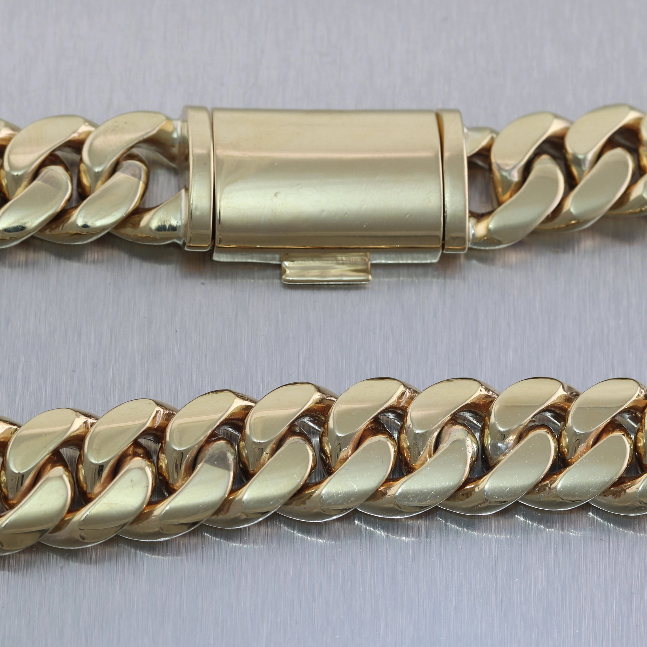 551g Men's 14k Yellow Gold Solid Cuban Chain Link 21" Necklace