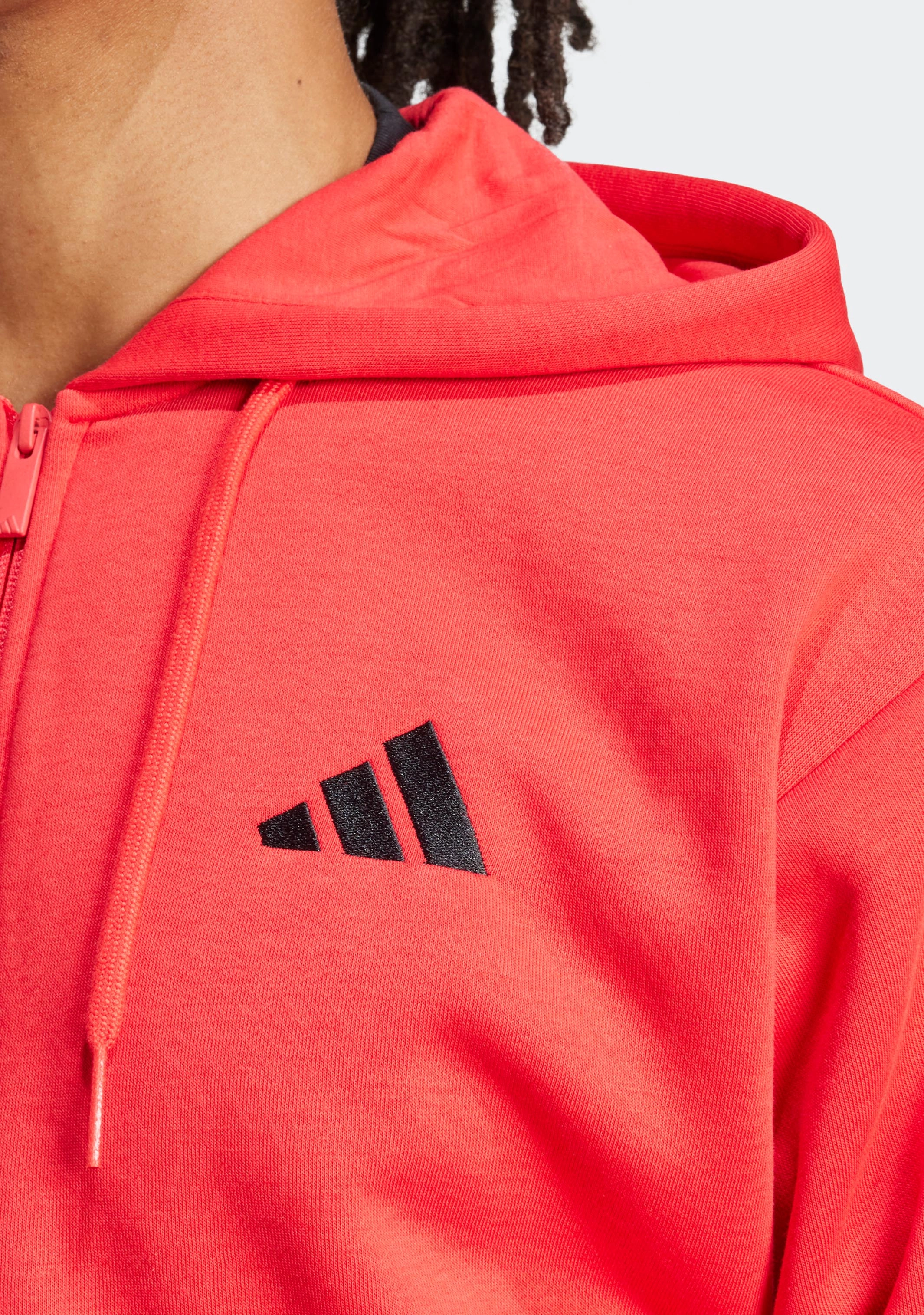 Adidas Men's Essentials 3 Stripes Fleece Full-Zip Hoodie