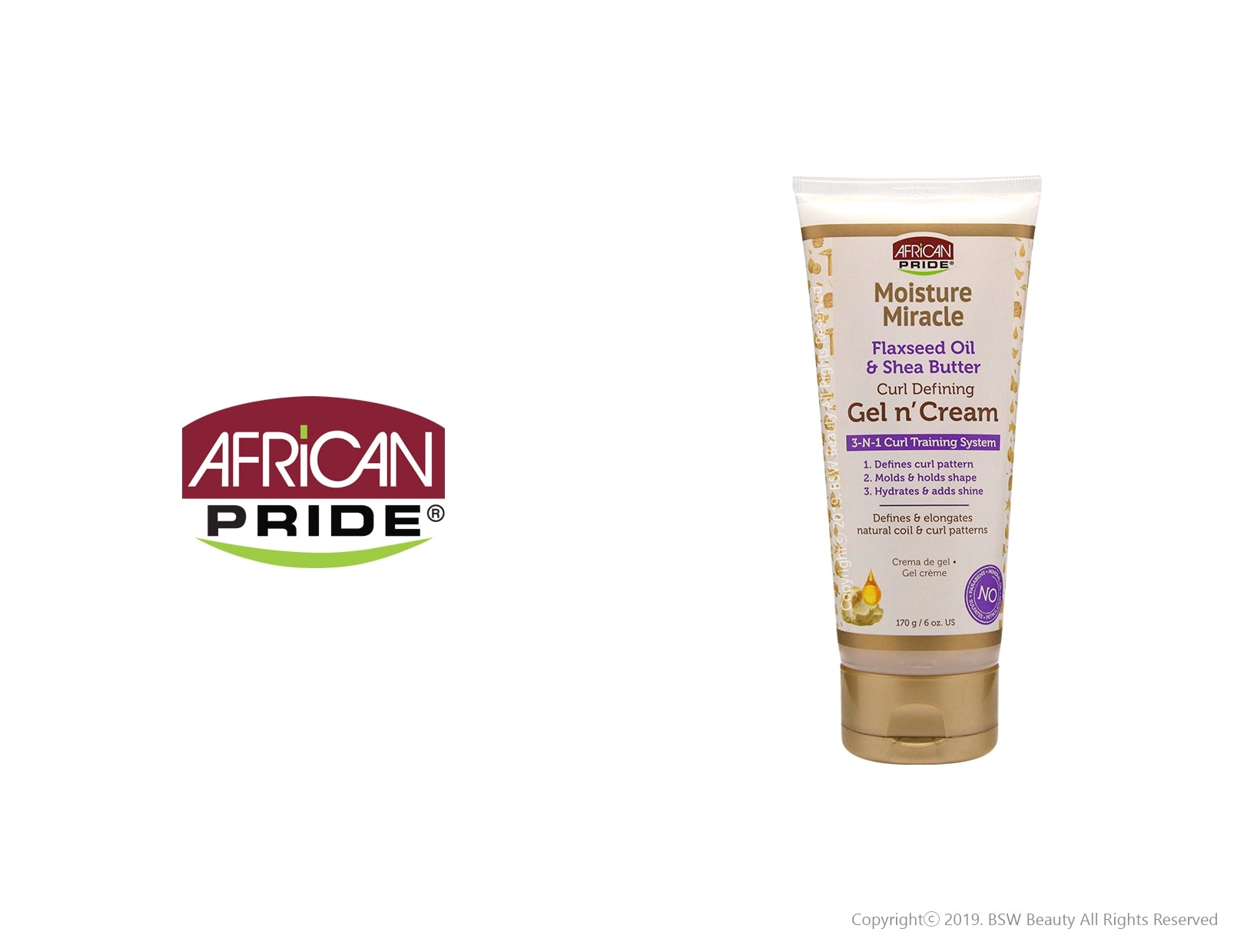 AFRICAN PRIDE MOISTURE MIRACLE FLAXSEED OIL & SHEA BUTTER CURL DEFINING GEL N' CREAM 6oz