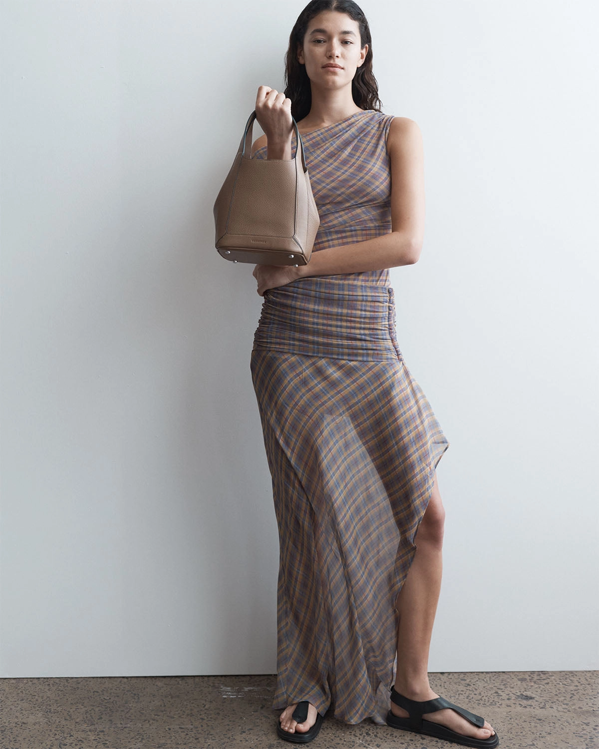 Alexie Tote: Taupe Pebbled Leather