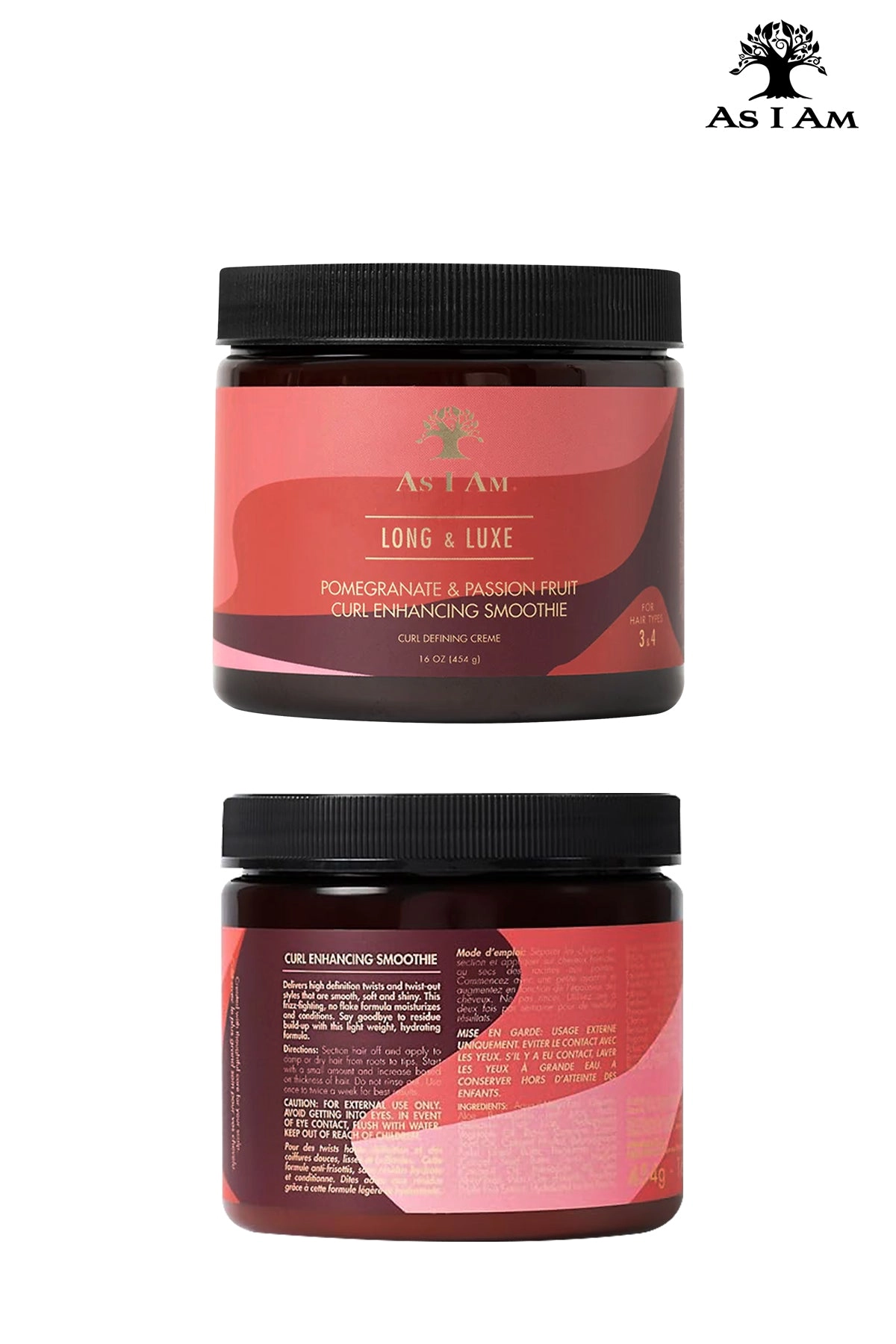 AS I AM LONG AND LUXE POMEGRANATE & PASSION FRUIT CURL ENHANCING SMOOTHIE CURL DEFINING CREME 16oz