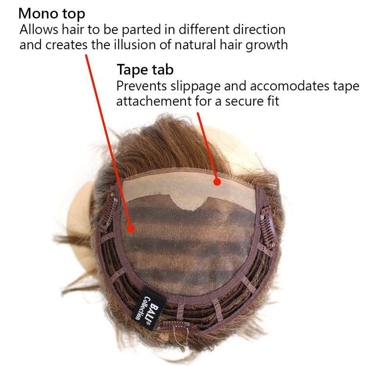 BA881 Synthetic Mono Top L Hairpiece by WigPro | Bali Synthetic Hair Pieces