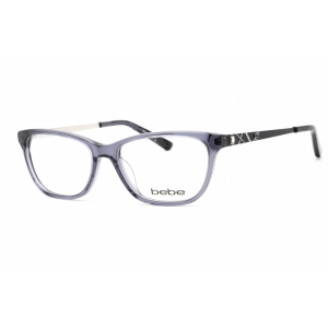Bebe Women's Eyeglasses - Blue Crystal Rectangular Shape Frame Clear Lens | BB5170 400