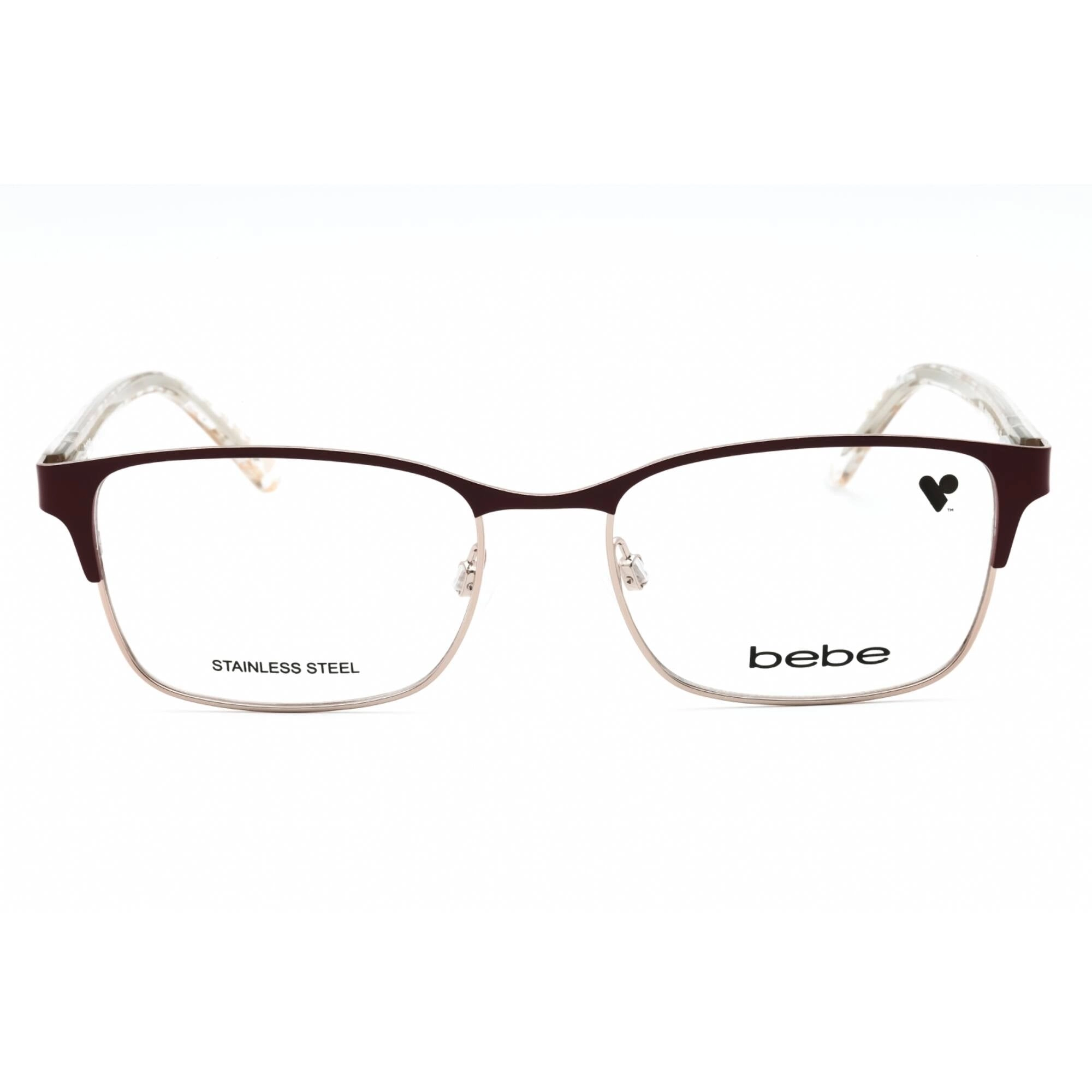 Bebe Women's Eyeglasses - Burgundy Metal Full Rim Rectangular Shape Frame | BB5190 610