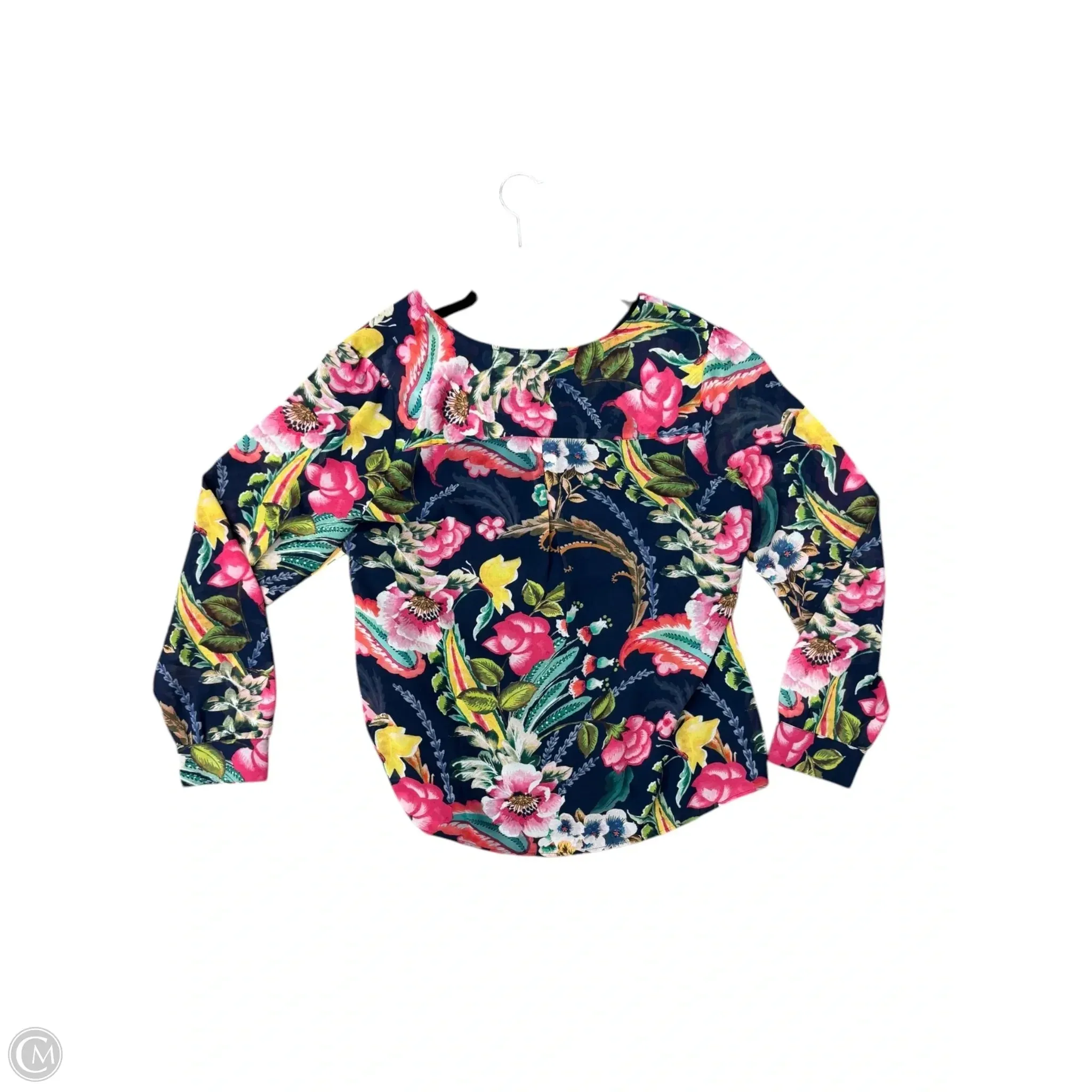 Blouse Long Sleeve By Soft Surroundings In Navy, Size: M