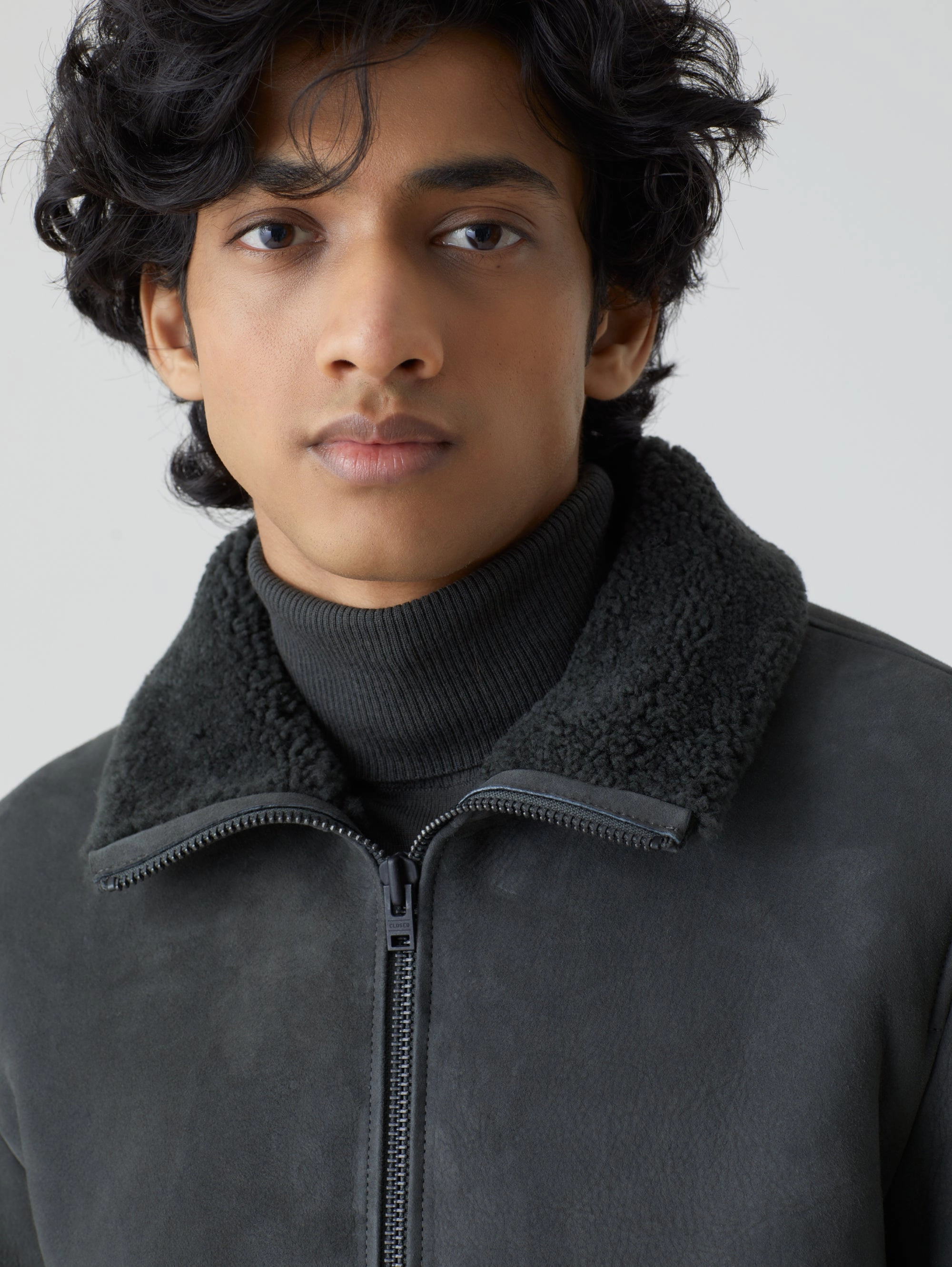 Blue Spanish Sheepskin Bomber