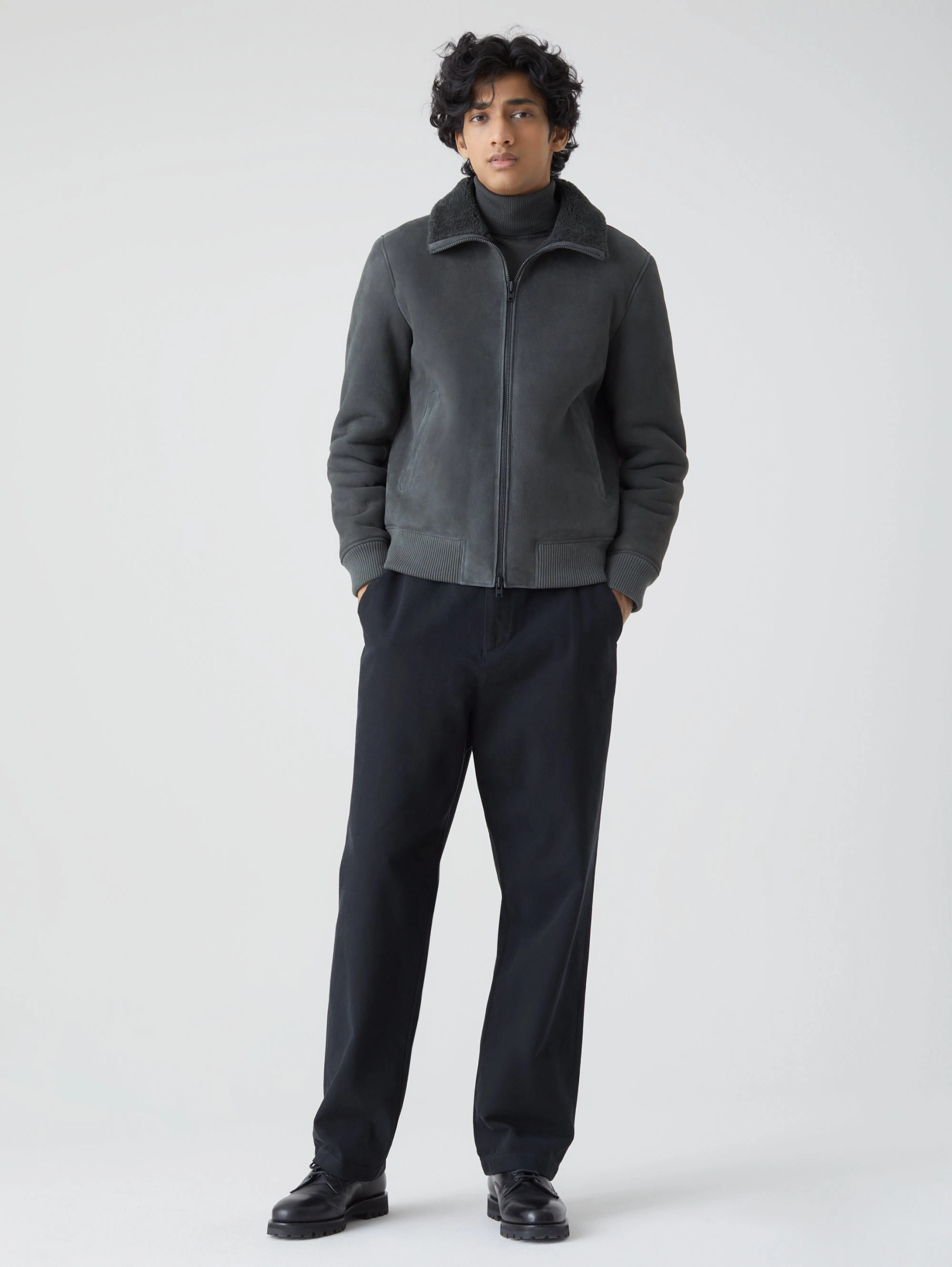 Blue Spanish Sheepskin Bomber