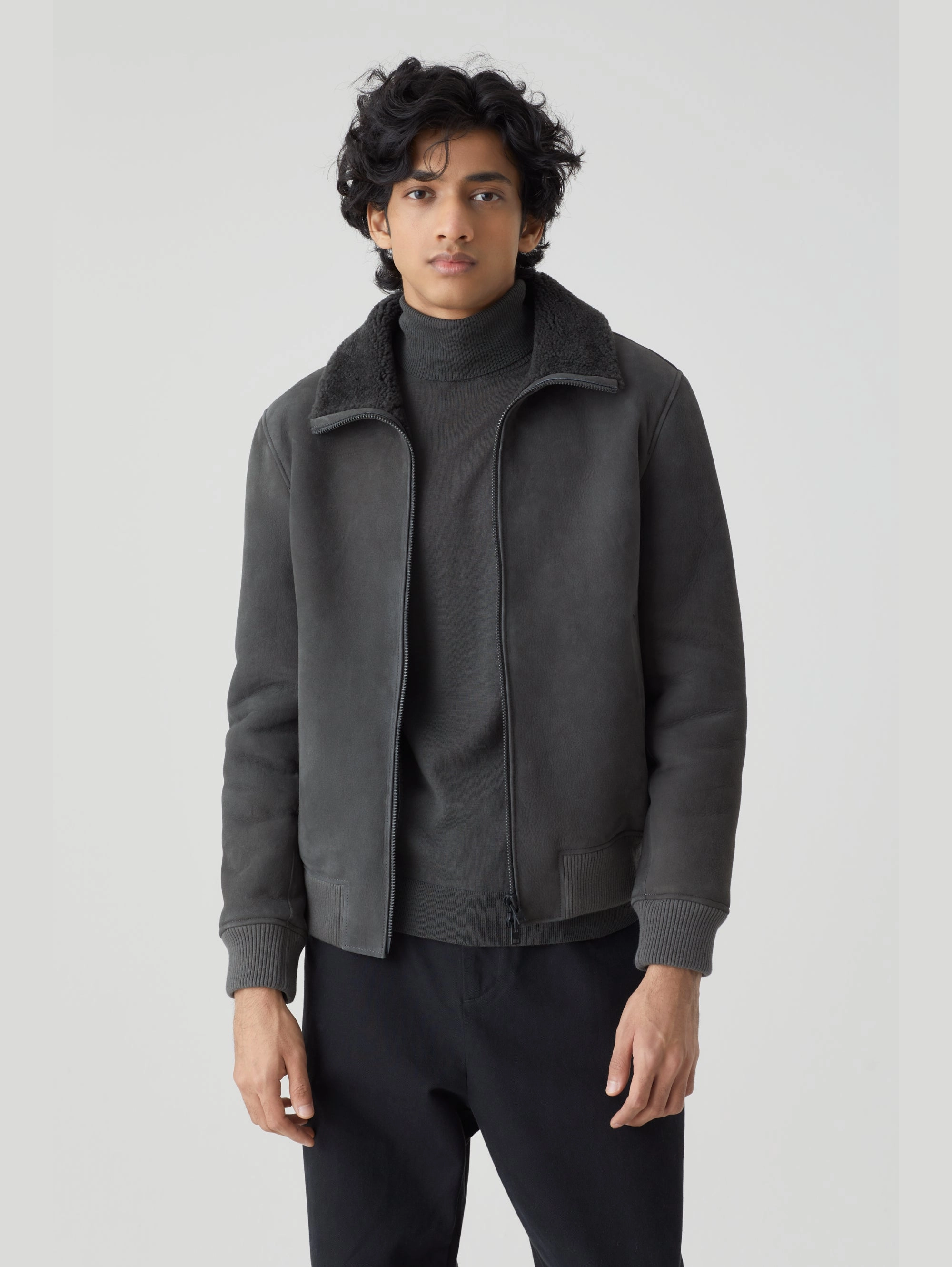 Blue Spanish Sheepskin Bomber