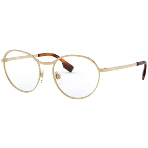 Burberry Women's Eyeglasses - Gold Metal Round Frame Demo Lens | BURBERRY 0BE1337 1017