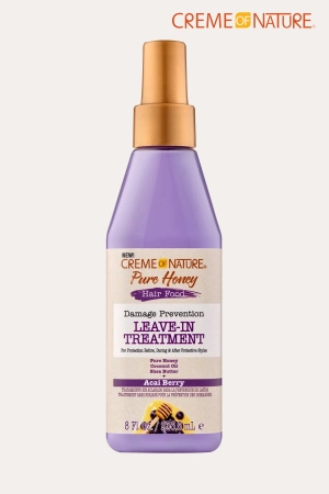 CREME OF NATURE PURE HONEY HAIR FOOD DAMAGE PREVENTION LEAVE-IN TREATMENT ACAI BERRY 8oz