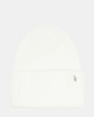DOUBLE LAYER RIBBED KNIT BEANIE IVORY