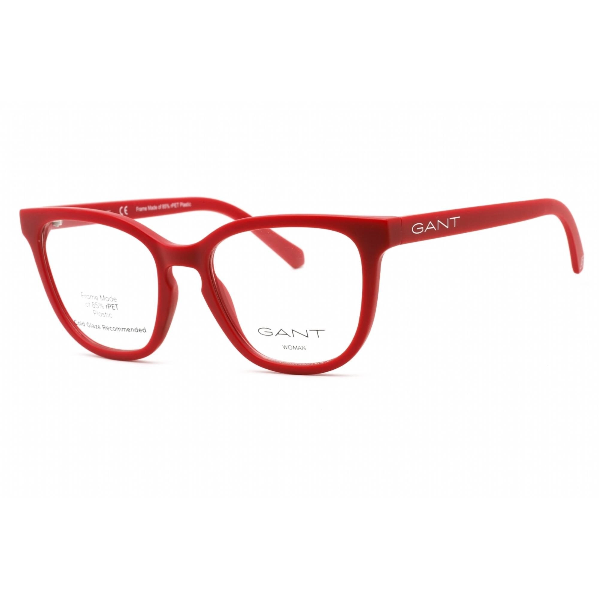 Gant Women's Eyeglasses - Full Rim Matte Red Plastic Rectangular Frame | GA4138 067