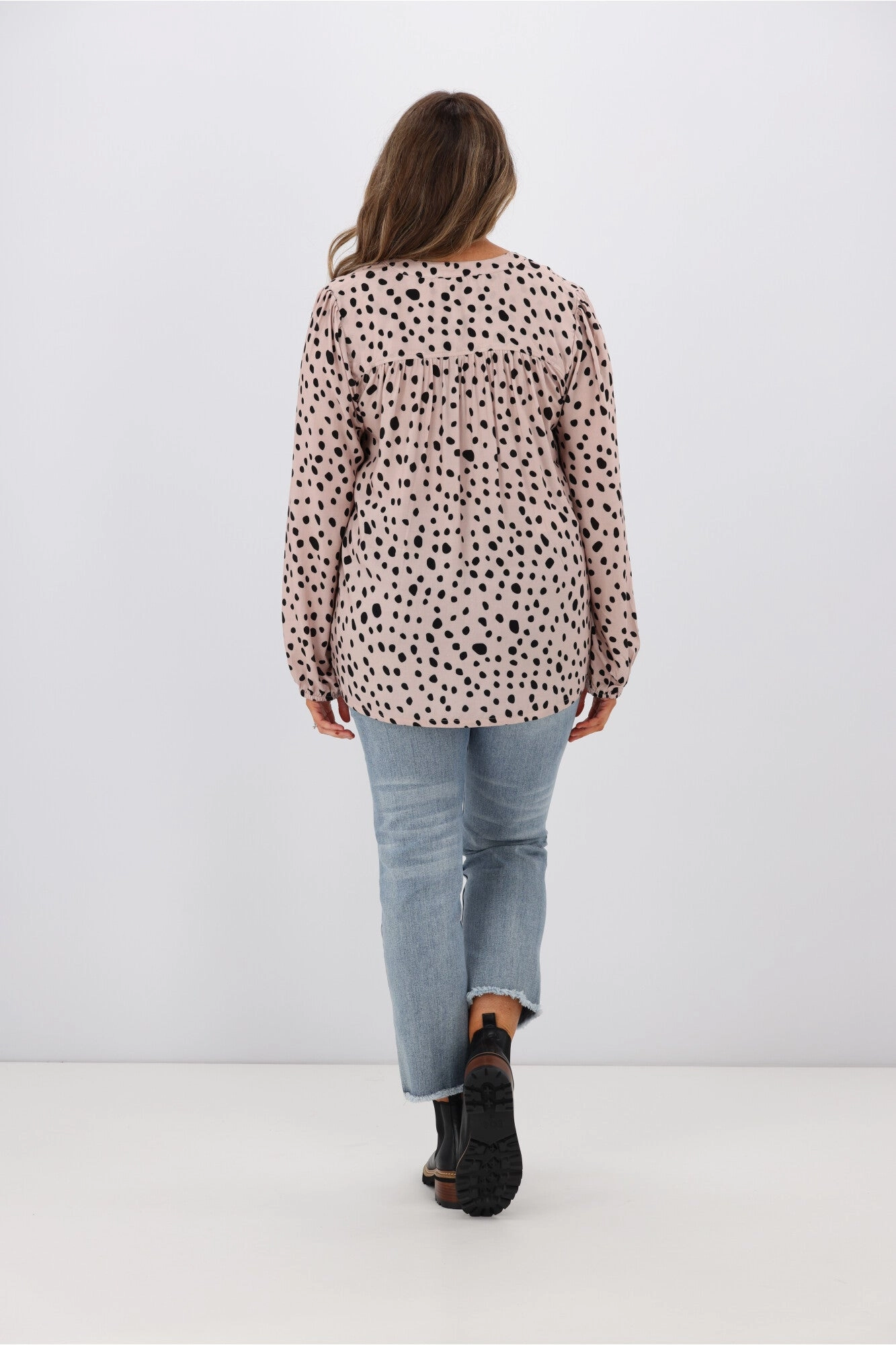 Gloss By Shine On Madelyn Yoke Detail Blouse Spot Print