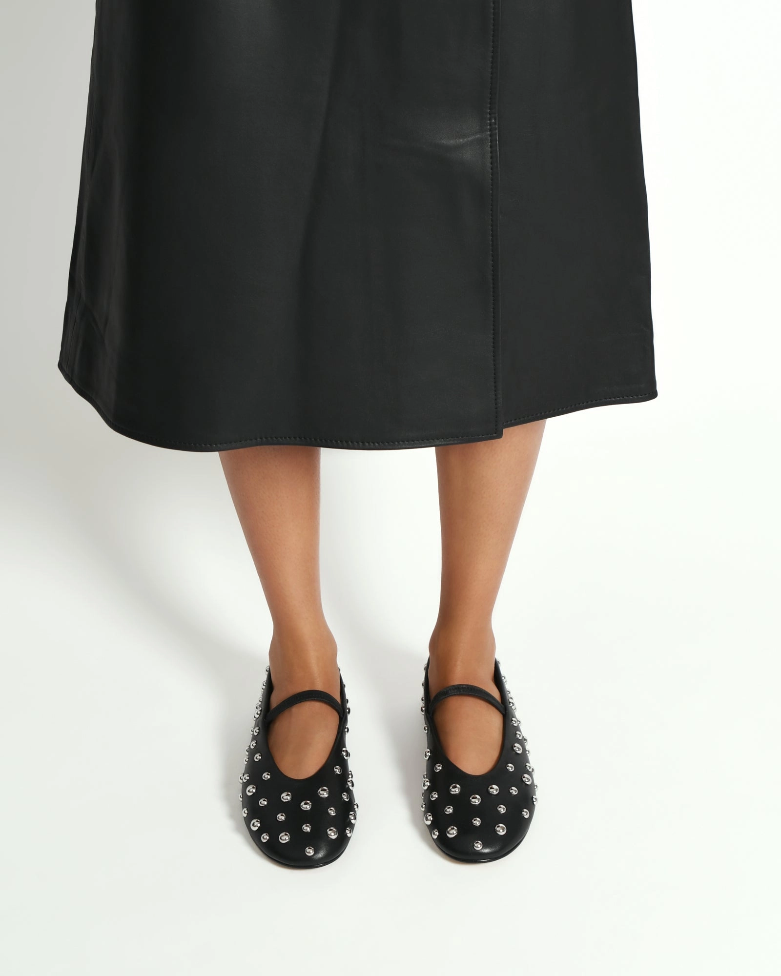 GOLDIE CASUAL FLATS BLACK LEATHER