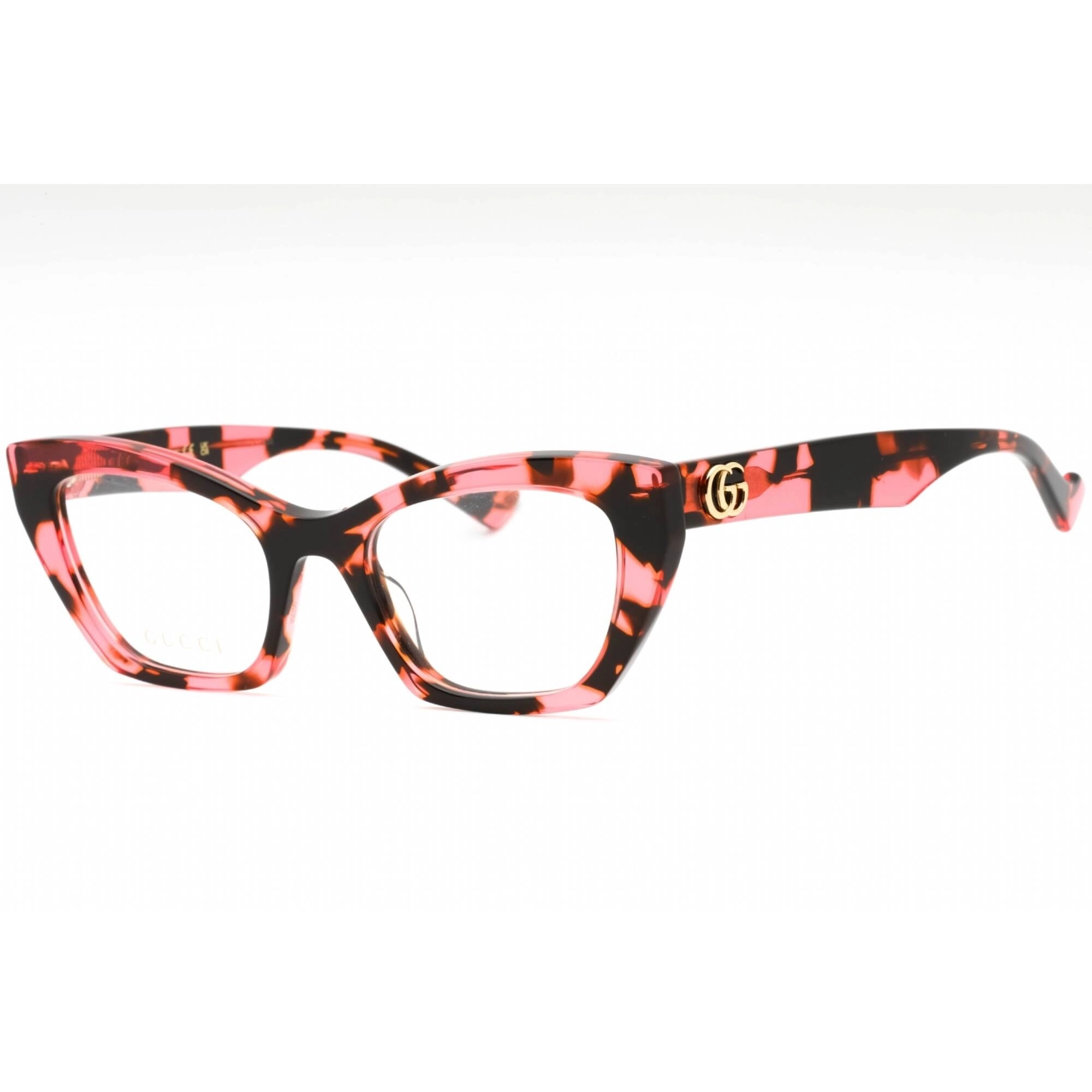 Gucci Women's Eyeglasses - Havana Plastic Cat Eye Full Rim 52mm Frame | GG1334O 003