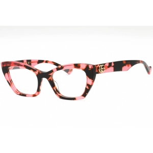 Gucci Women's Eyeglasses - Havana Plastic Cat Eye Full Rim 52mm Frame | GG1334O 003