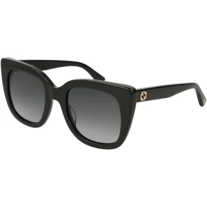 Gucci Women's Sunglasses - Black Plastic Cat Eye Shape Frame Grey Lens | GG0163SN 001