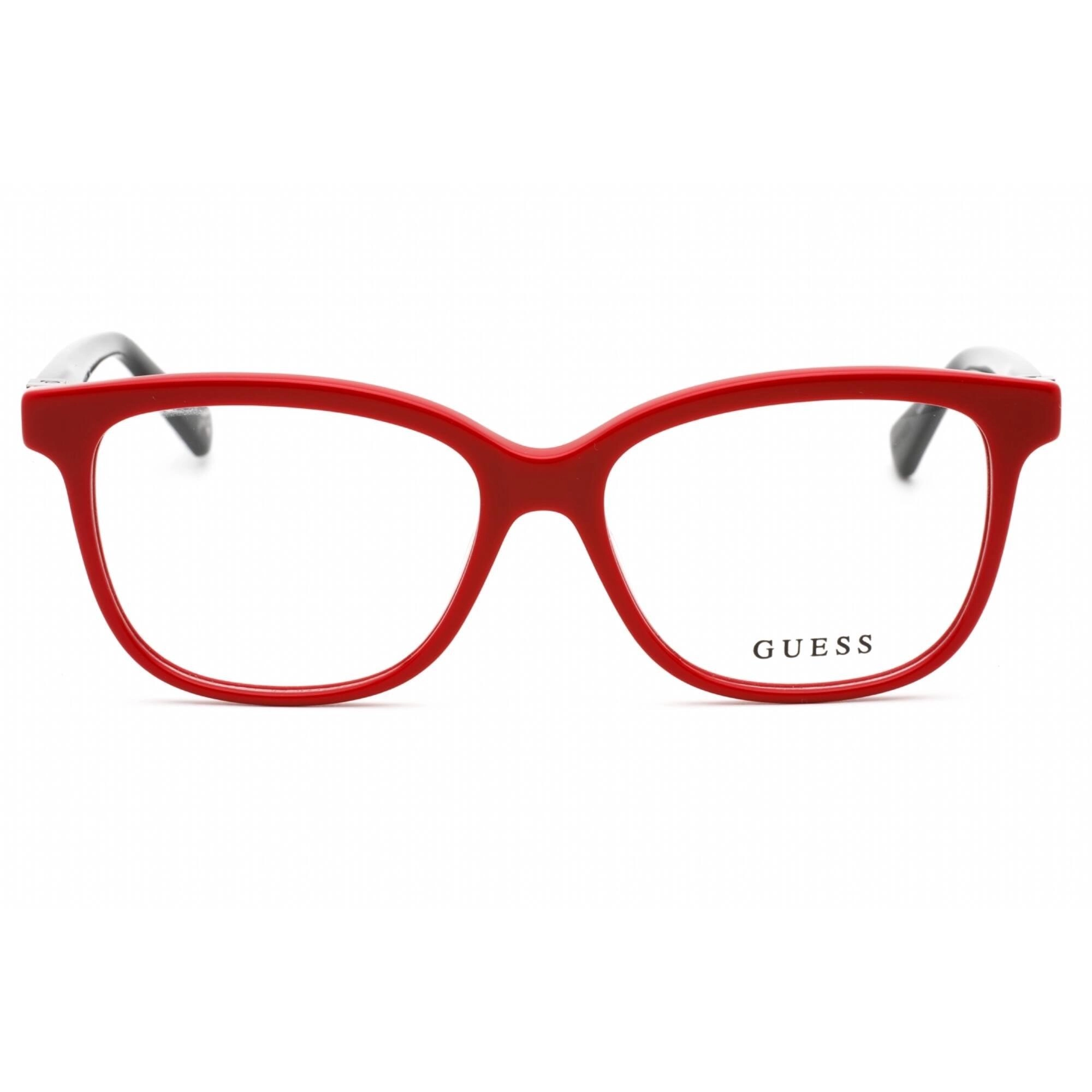 Guess Women's Eyeglasses - Clear Demo Lens Shiny Red Square Shape Frame | GU5220 066