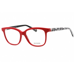 Guess Women's Eyeglasses - Clear Demo Lens Shiny Red Square Shape Frame | GU5220 066