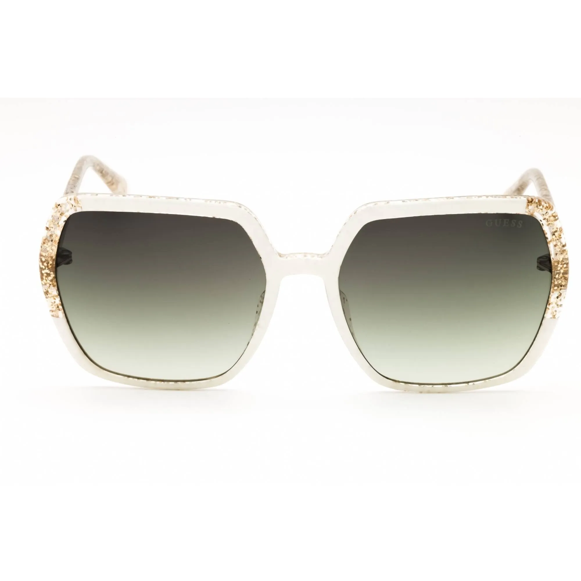 Guess Women's Sunglasses - White Plastic Square Frame Green Lens | GU7883 21P