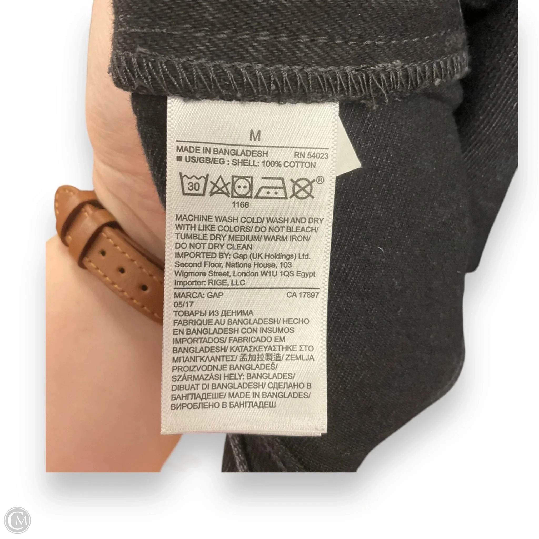 Jacket Denim By Gap In Black, Size: M