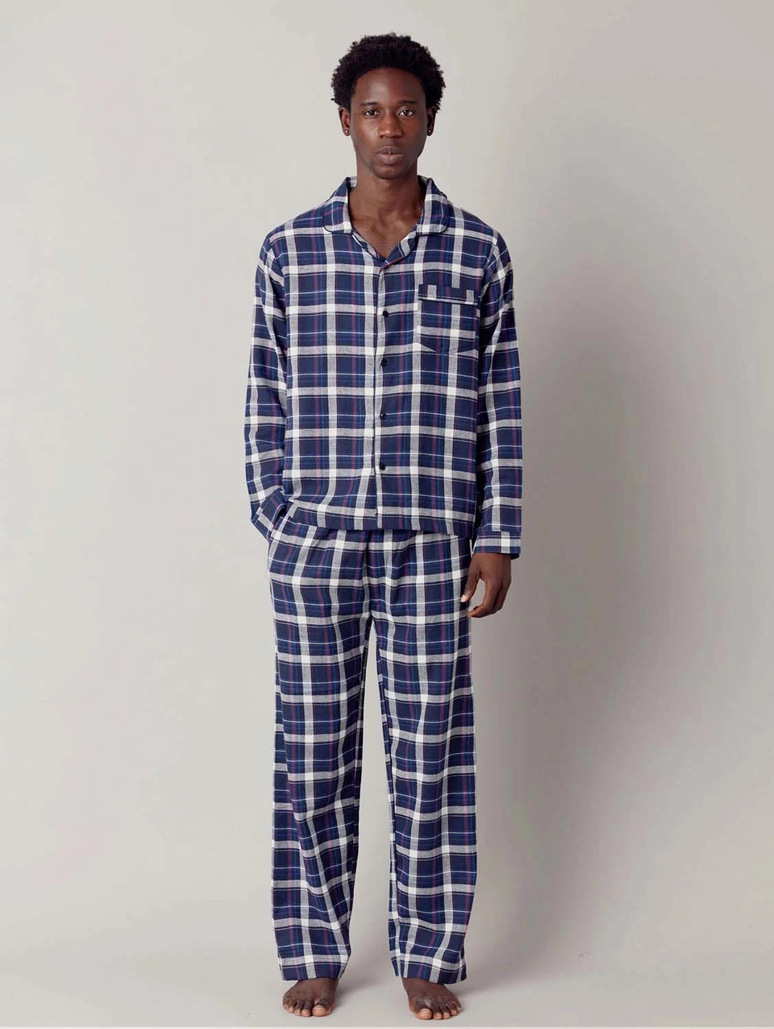 Jim Jam Men's Organic Cotton Pyjama Set | Dark Navy
