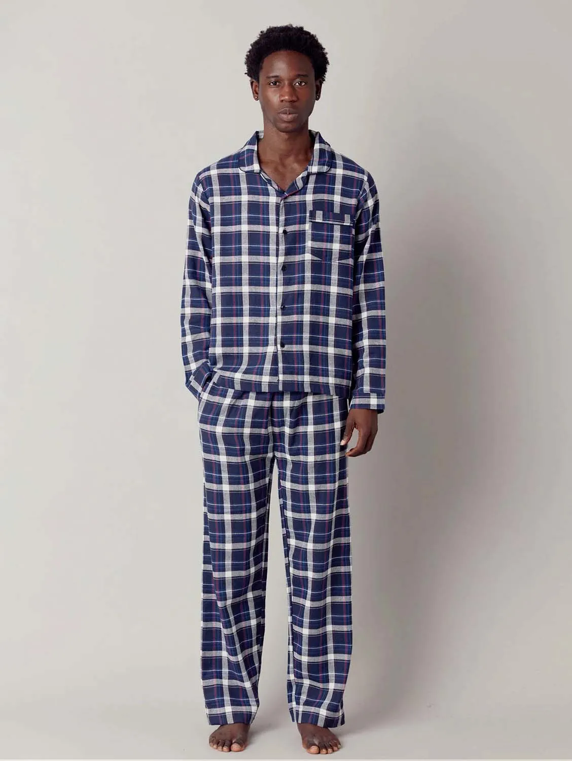 Jim Jam Men's Organic Cotton Pyjama Set | Dark Navy