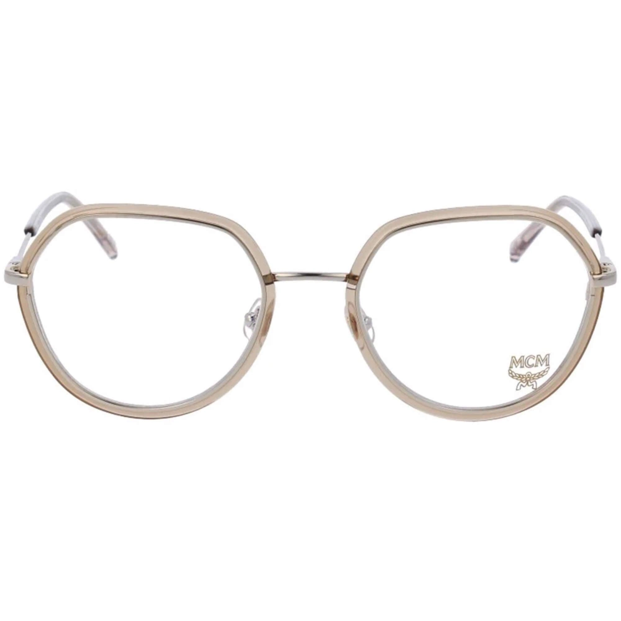 MCM Women's Eyeglasses - Nude Metal Full Rim Geometric Frame Demo Lens | MCM 2134 290