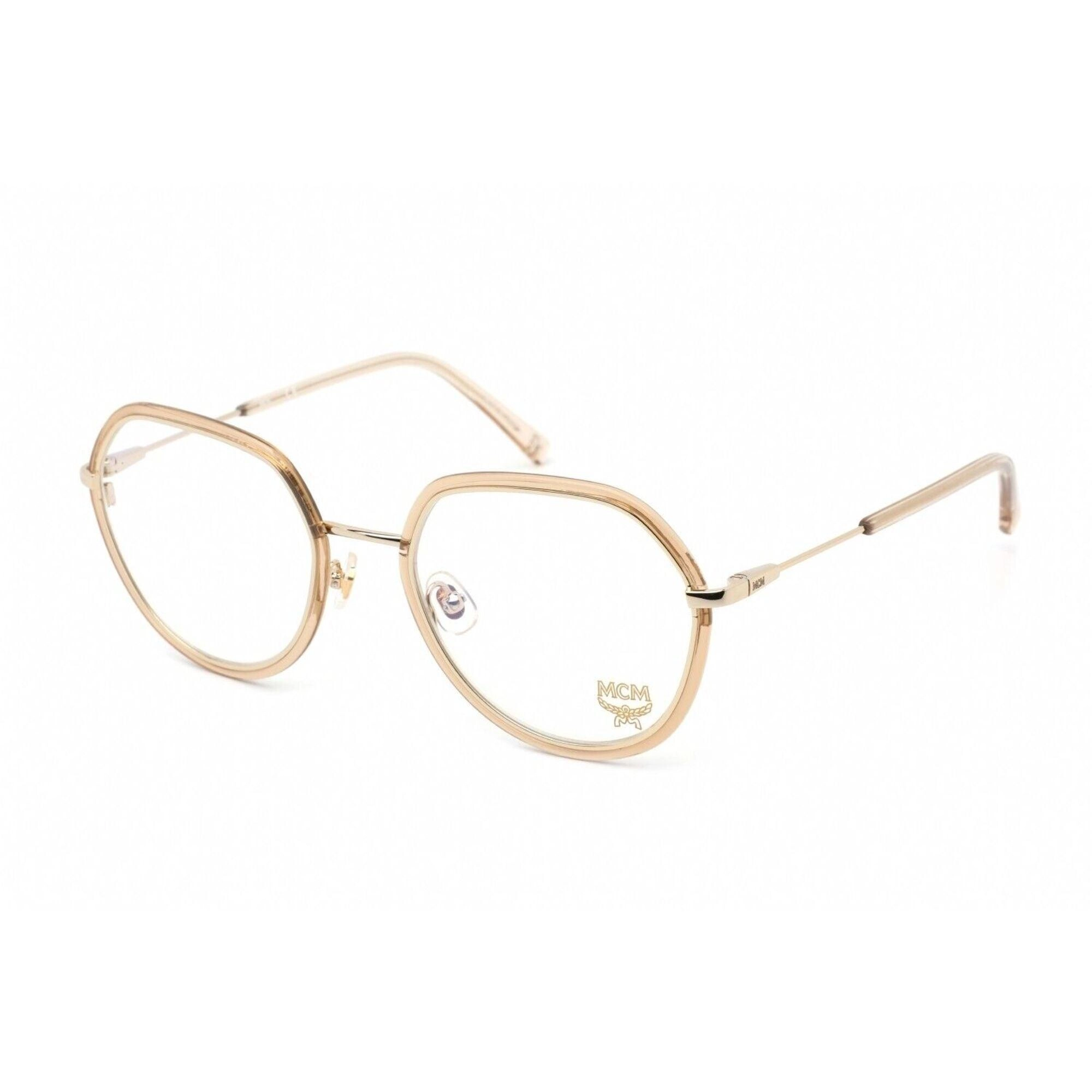 MCM Women's Eyeglasses - Nude Metal Full Rim Geometric Frame Demo Lens | MCM 2134 290