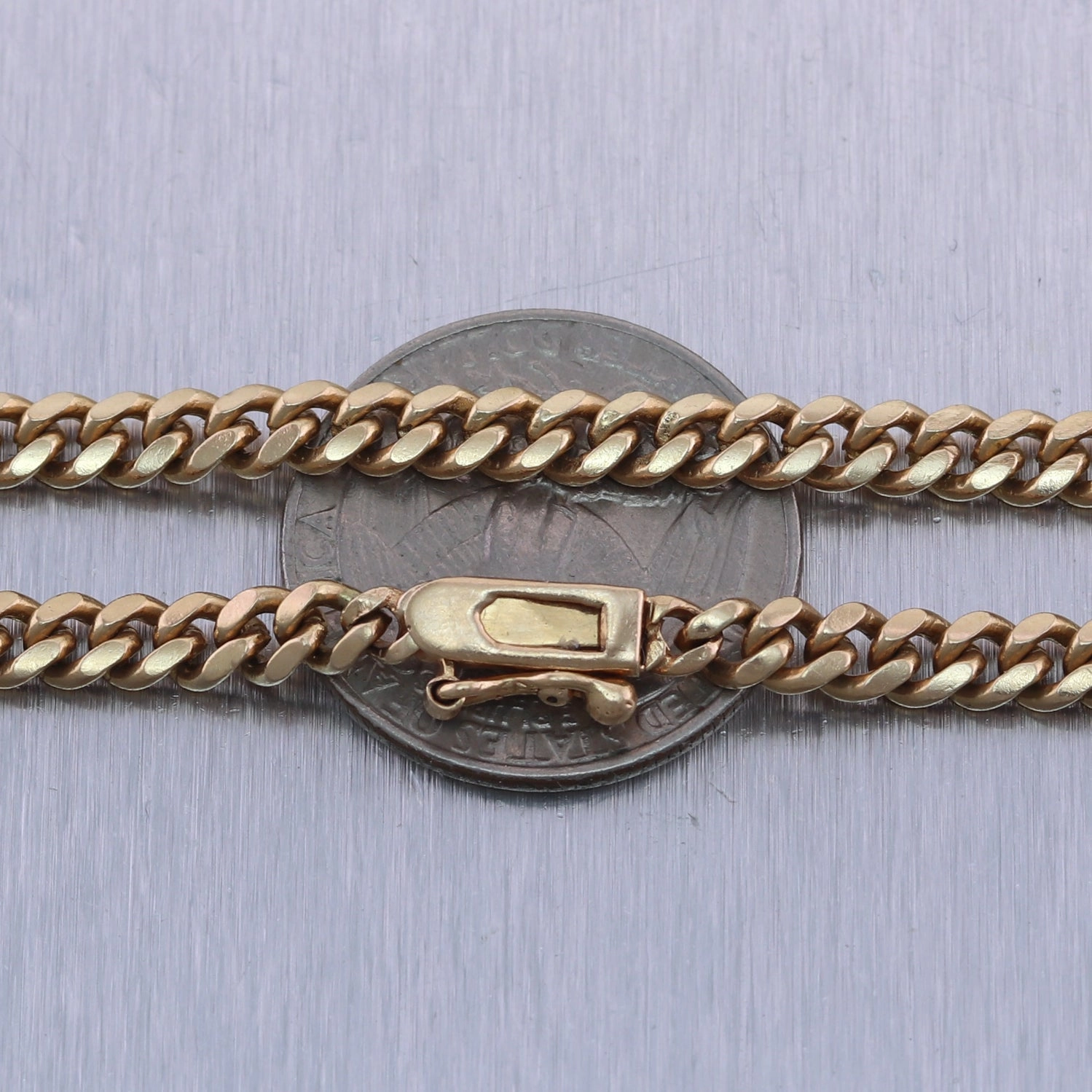 Men's 37.19g 14k Yellow Gold Cuban Link Chain 22" Necklace