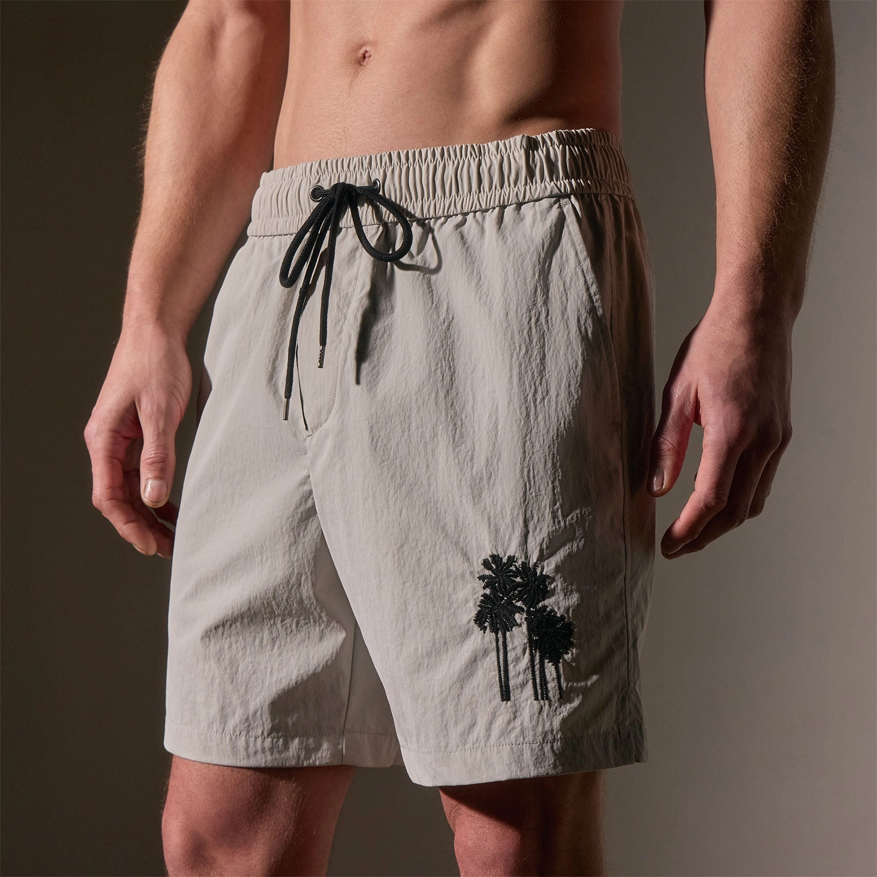 Palm Embriodered Boardshort - Salt