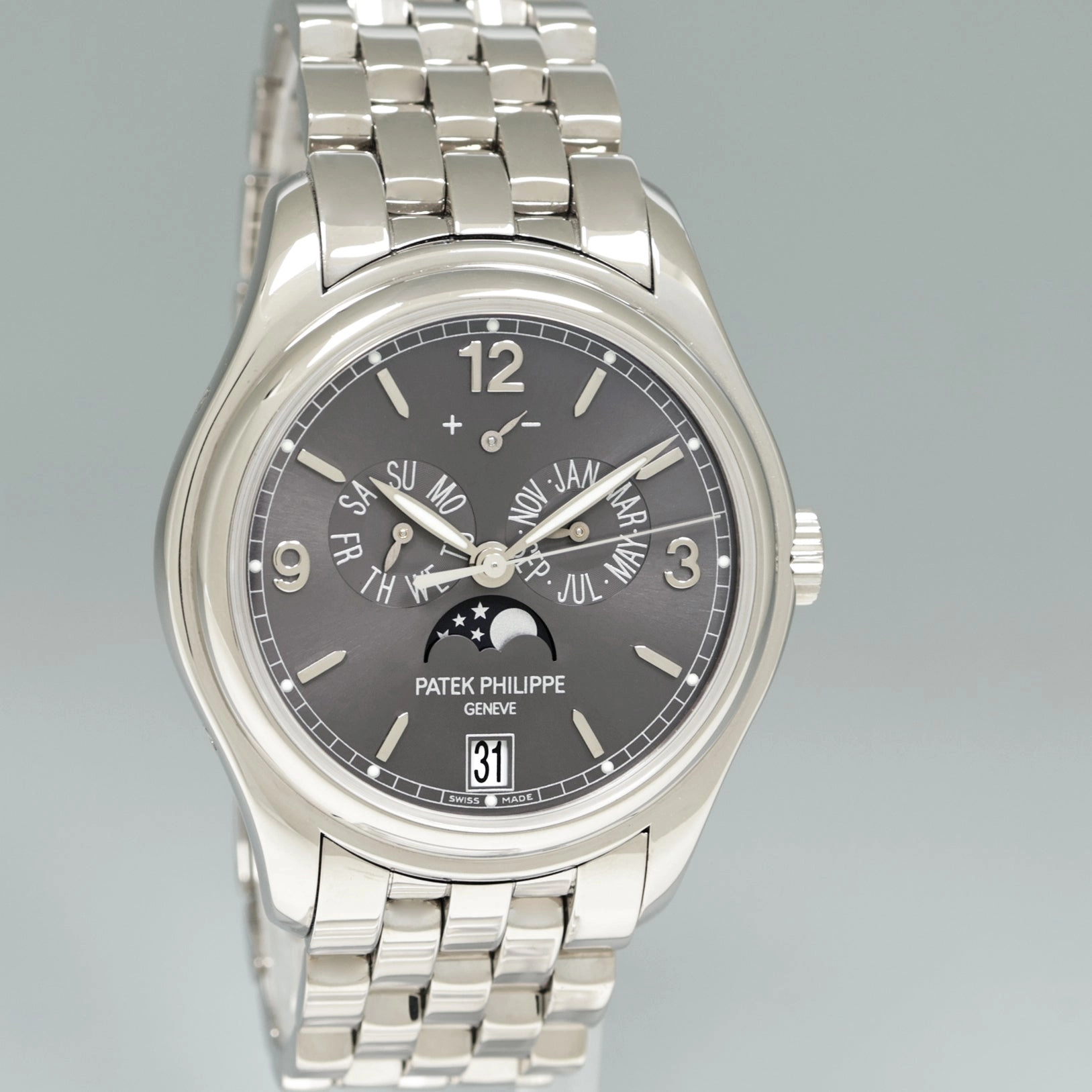 Patek Philippe 5146/1G White Gold Bracelet Annual Calendar 39mm Moon Phase Watch