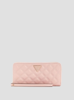 Pink Giully Large Zip Around Wallet