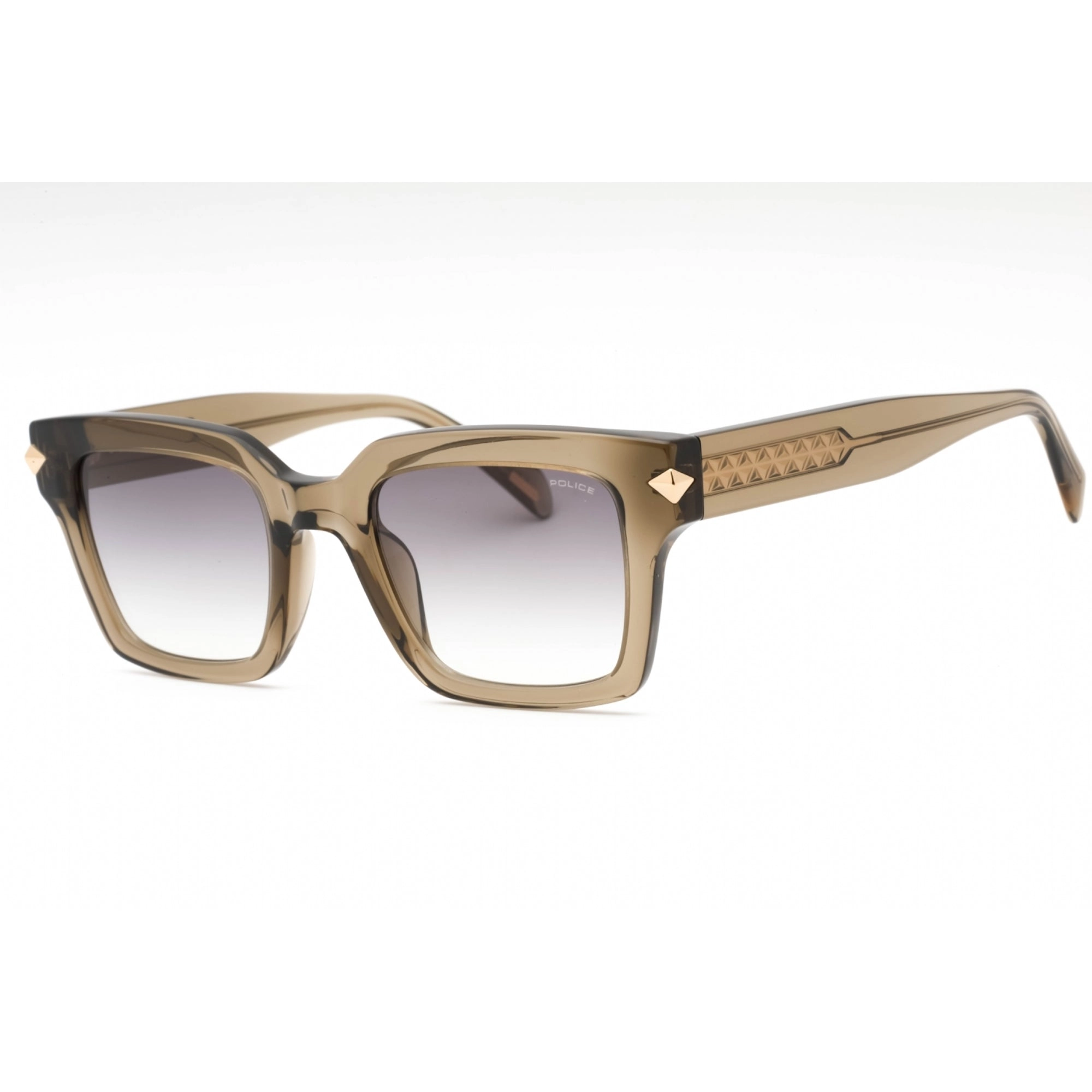 Police Women's Sunglasses - Transparent Grey Plastic Square Full Rim | SPLF32 092T