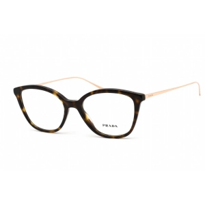 Prada Women's Eyeglasses - Clear Lens Havana Plastic Cat Eye Frame | 0PR 11VV 2AU1O1