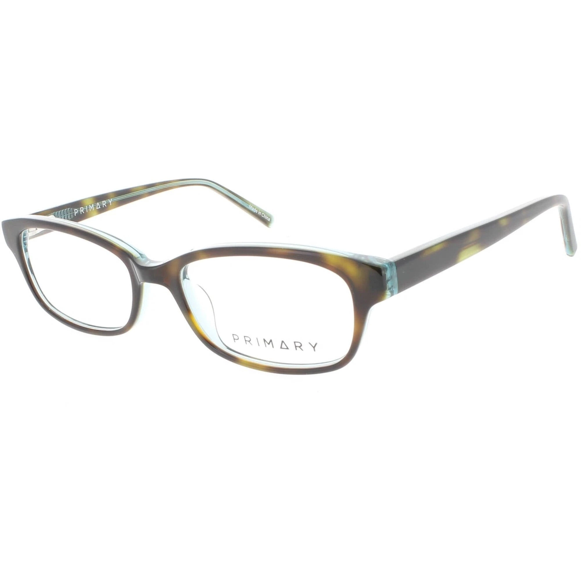 Primary Women's Eyeglasses - Demo Lens Plastic Full Rim Frame | 1065 TORTOISE/AQUA