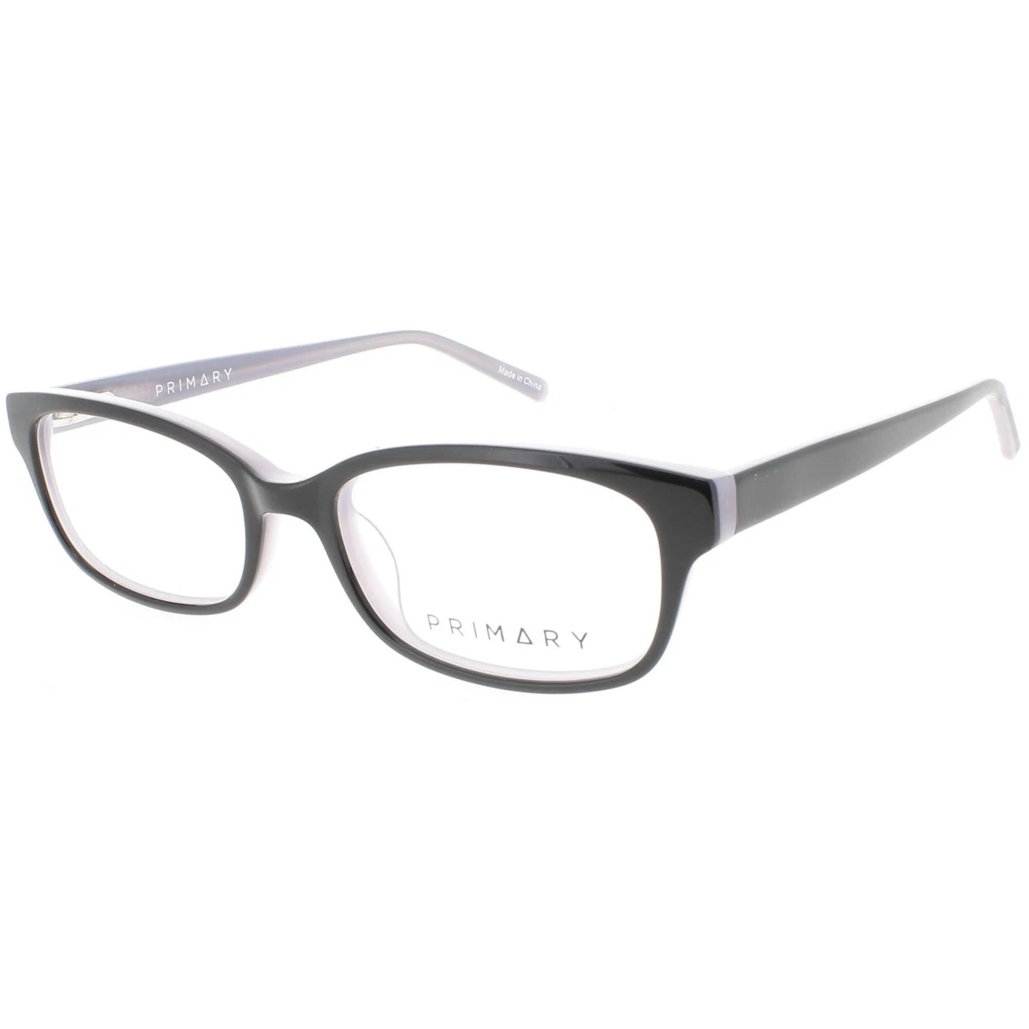 Primary Women's Eyeglasses - Demo Lens Plastic Rectangular Full Rim Frame | 1065 BLACK