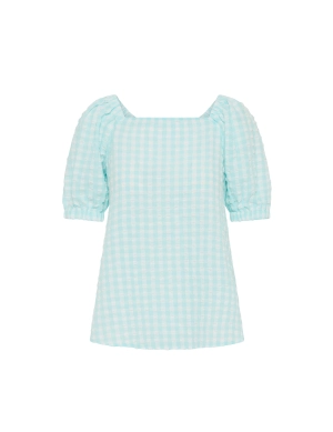 Puff Sleeve Square Neck Blouse- Sale