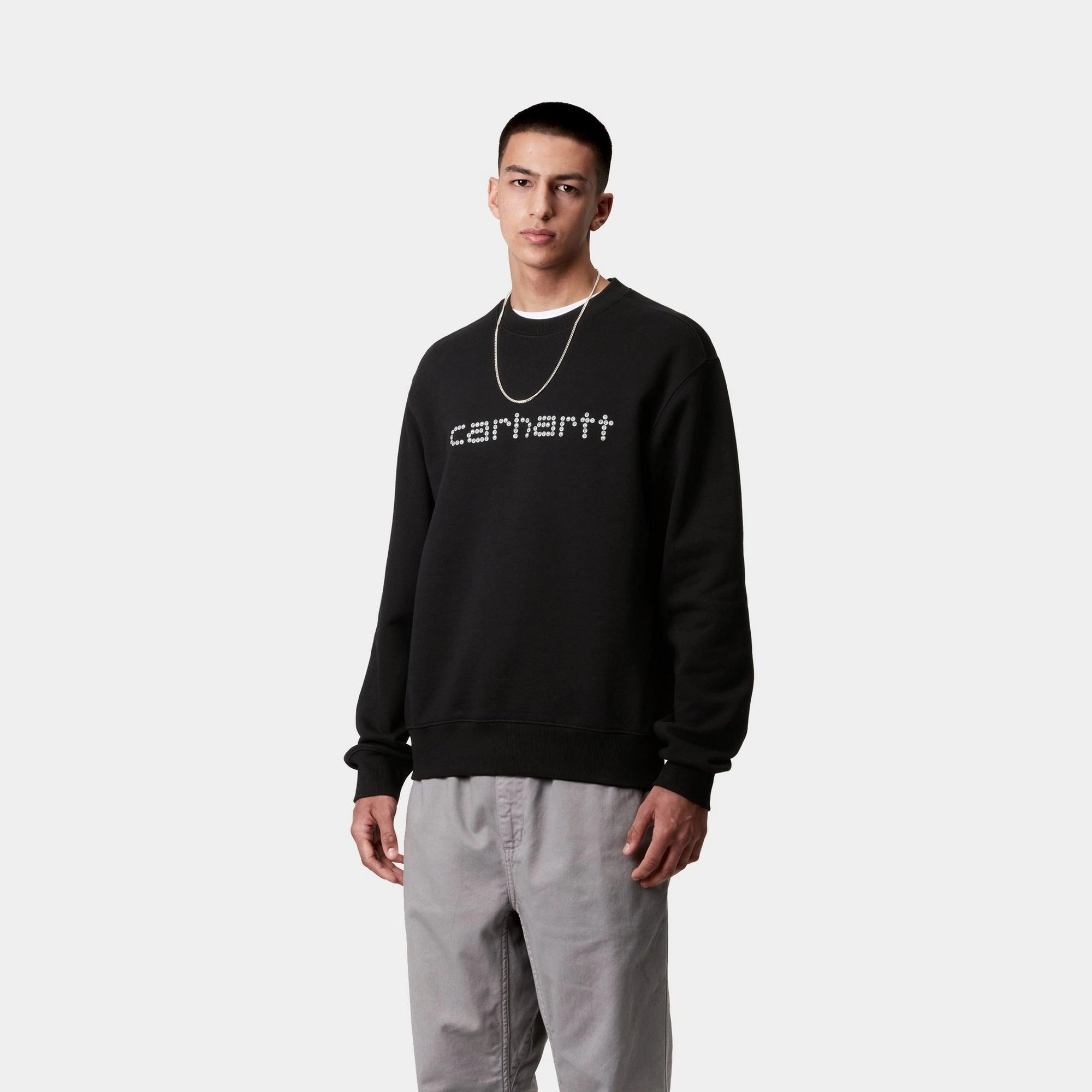 Rivet Script Sweatshirt | Black