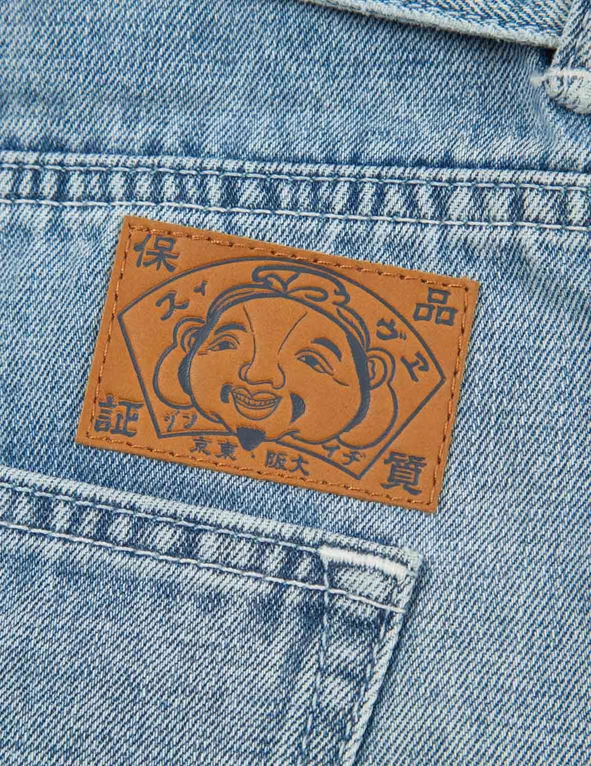 Seagull Print Paper Bag Denim Shorts
