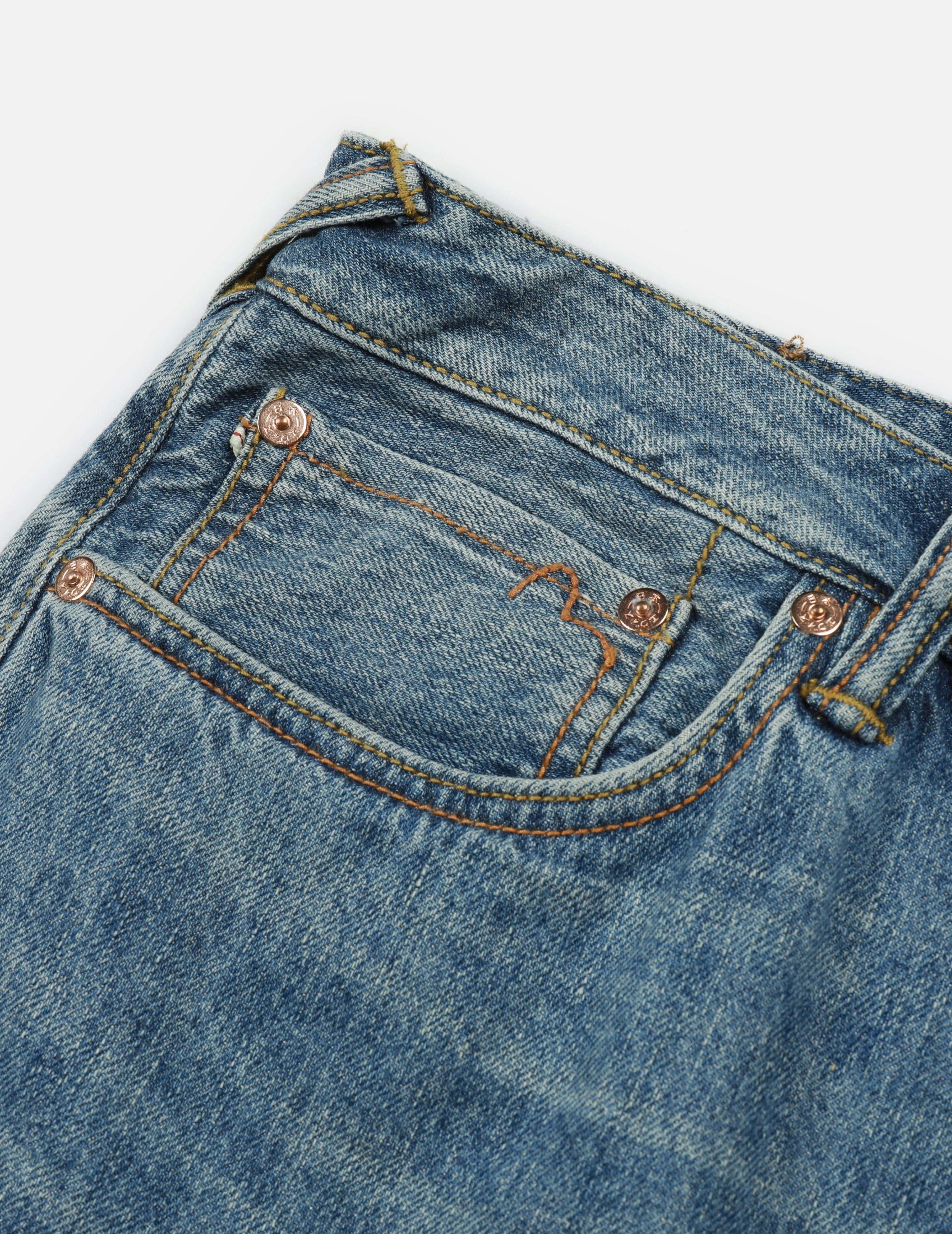 Seagull Print Relax Fit Denim Shorts
